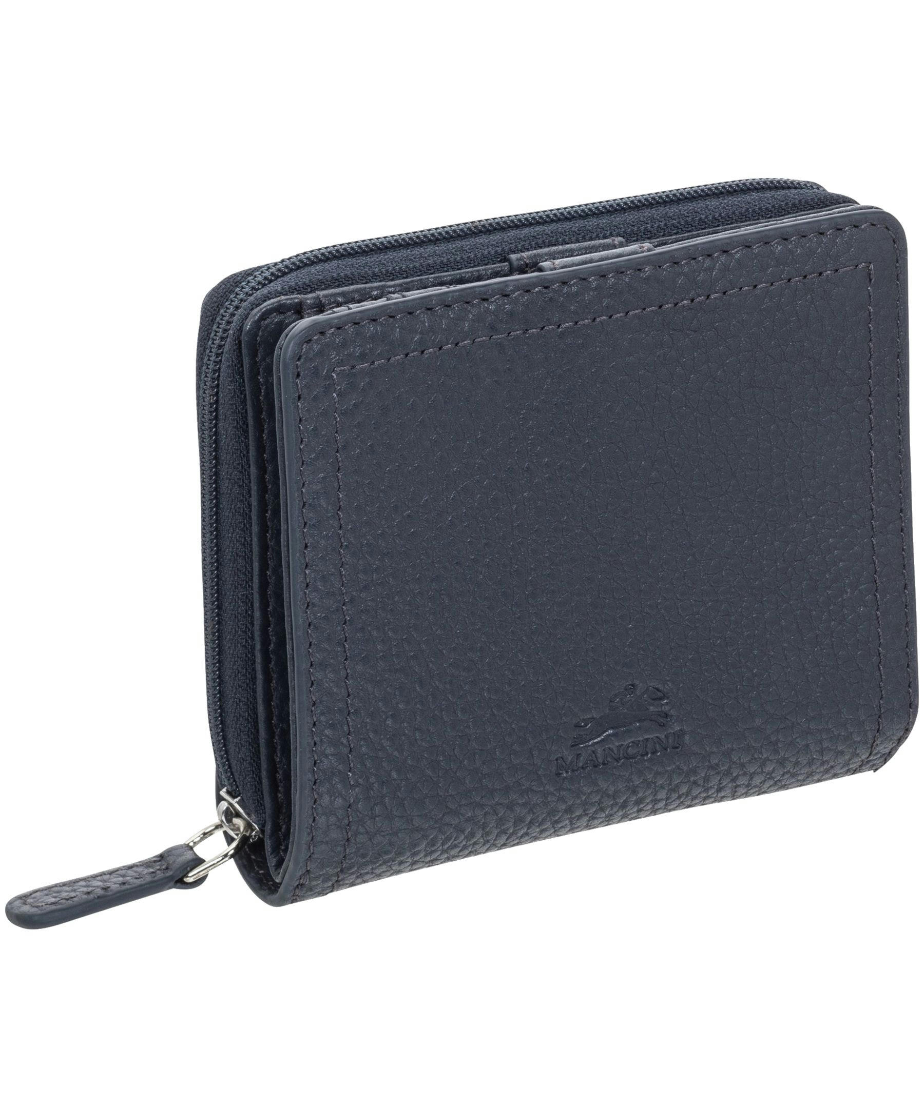 Mancini Leather Goods Women's Peblled RFID Secure Small Clutch Wallet