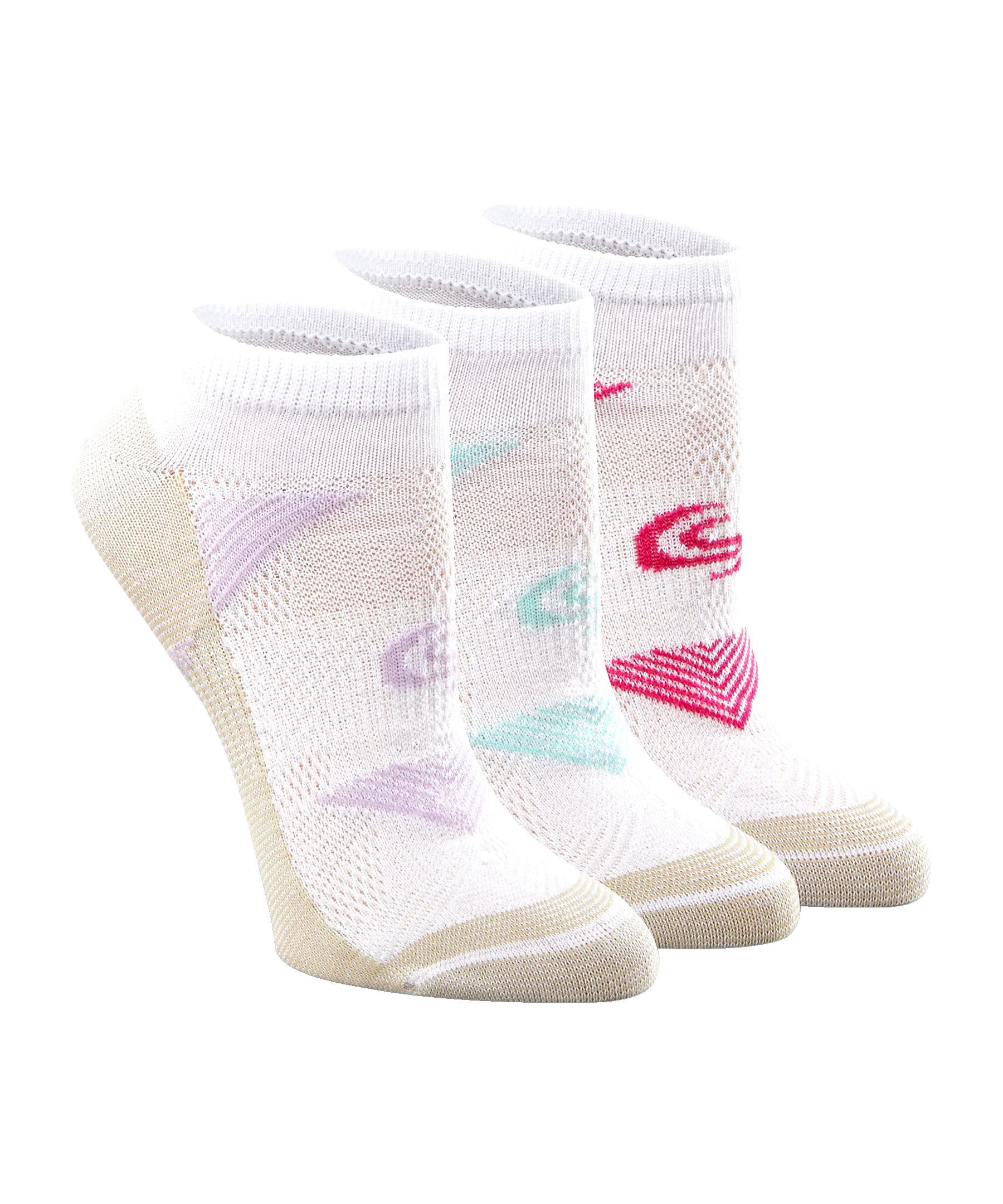 Copper Sole Women's 3 Pack Extreme Athletic No Show  Socks