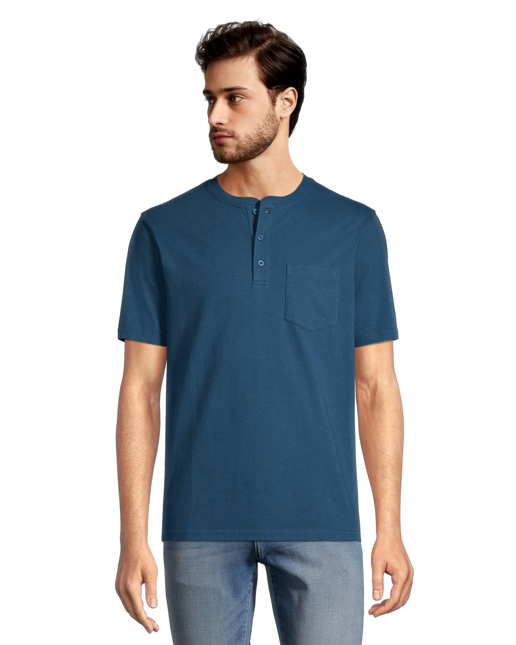 Men's 50 Wash Short Sleeve Classic Fit Henley Shirt