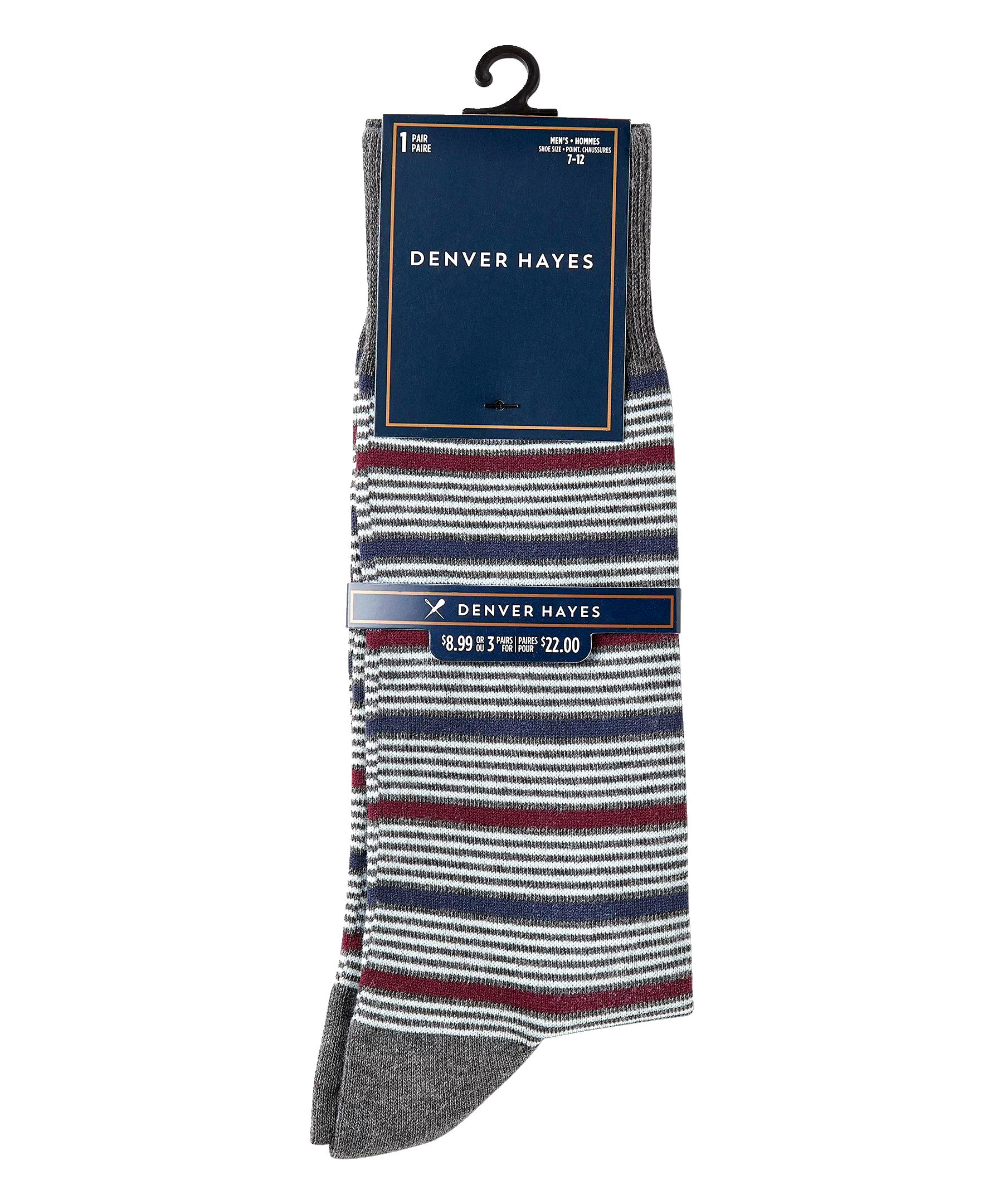 Denver Hayes Men's Novelty Pattern Casual Crew Socks