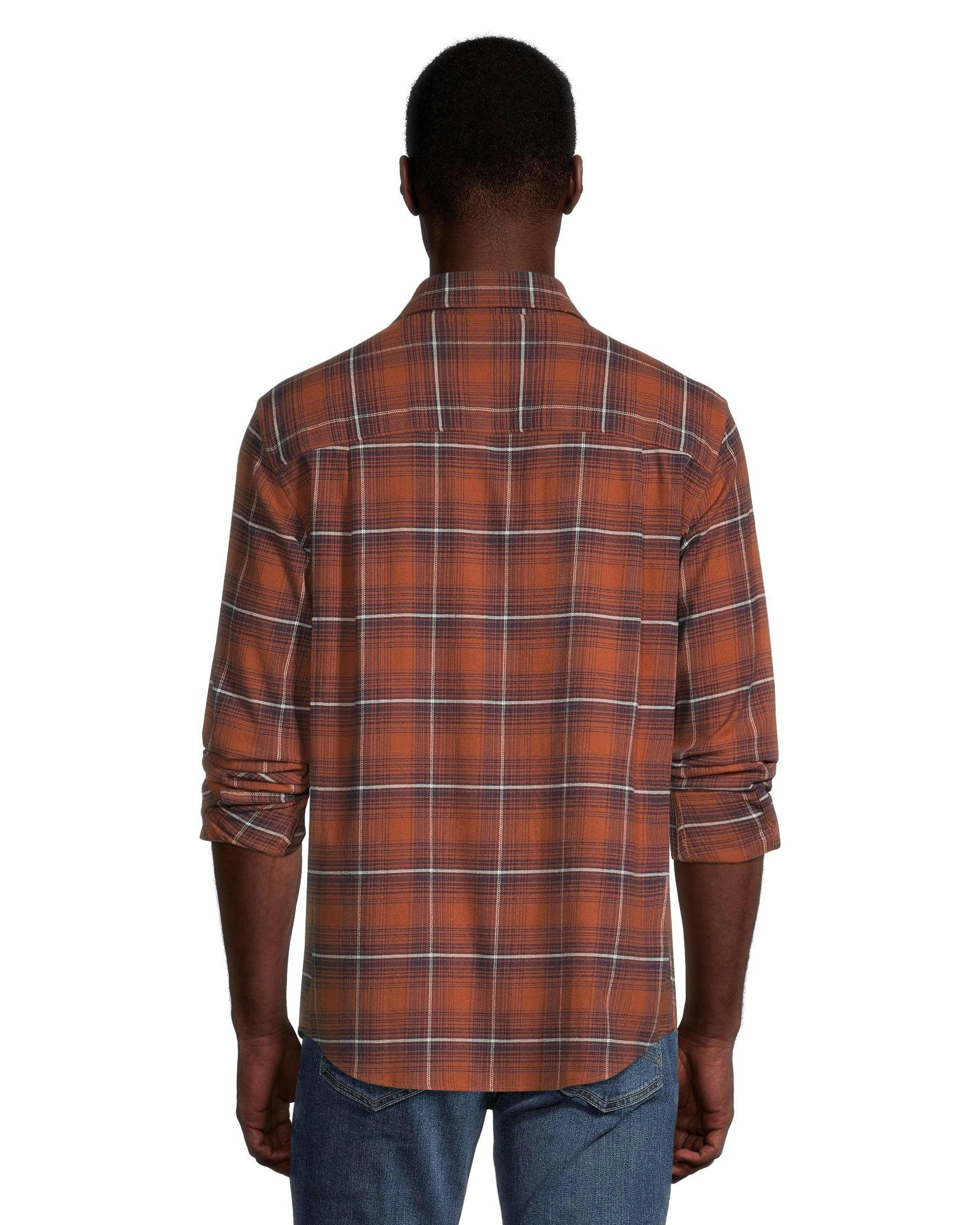 WindRiver Men's Stretch Regular Fit Basic Flannel Shirt