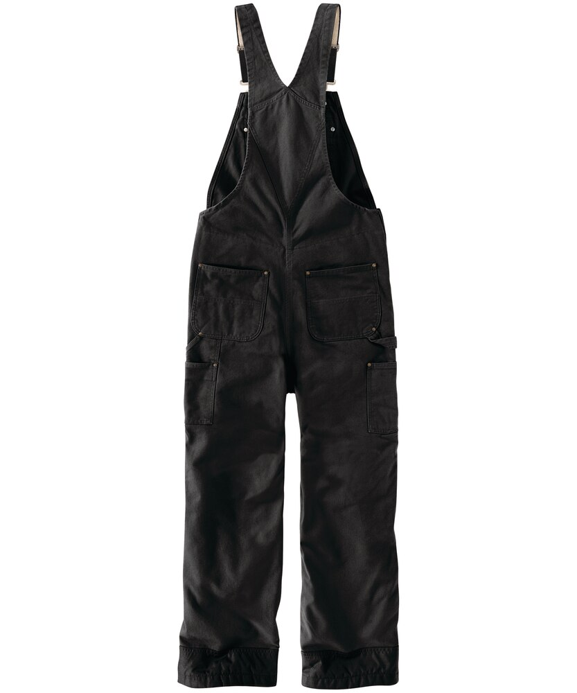 Carhartt Men's Quilt Lined Duck Bib Overalls -  Black