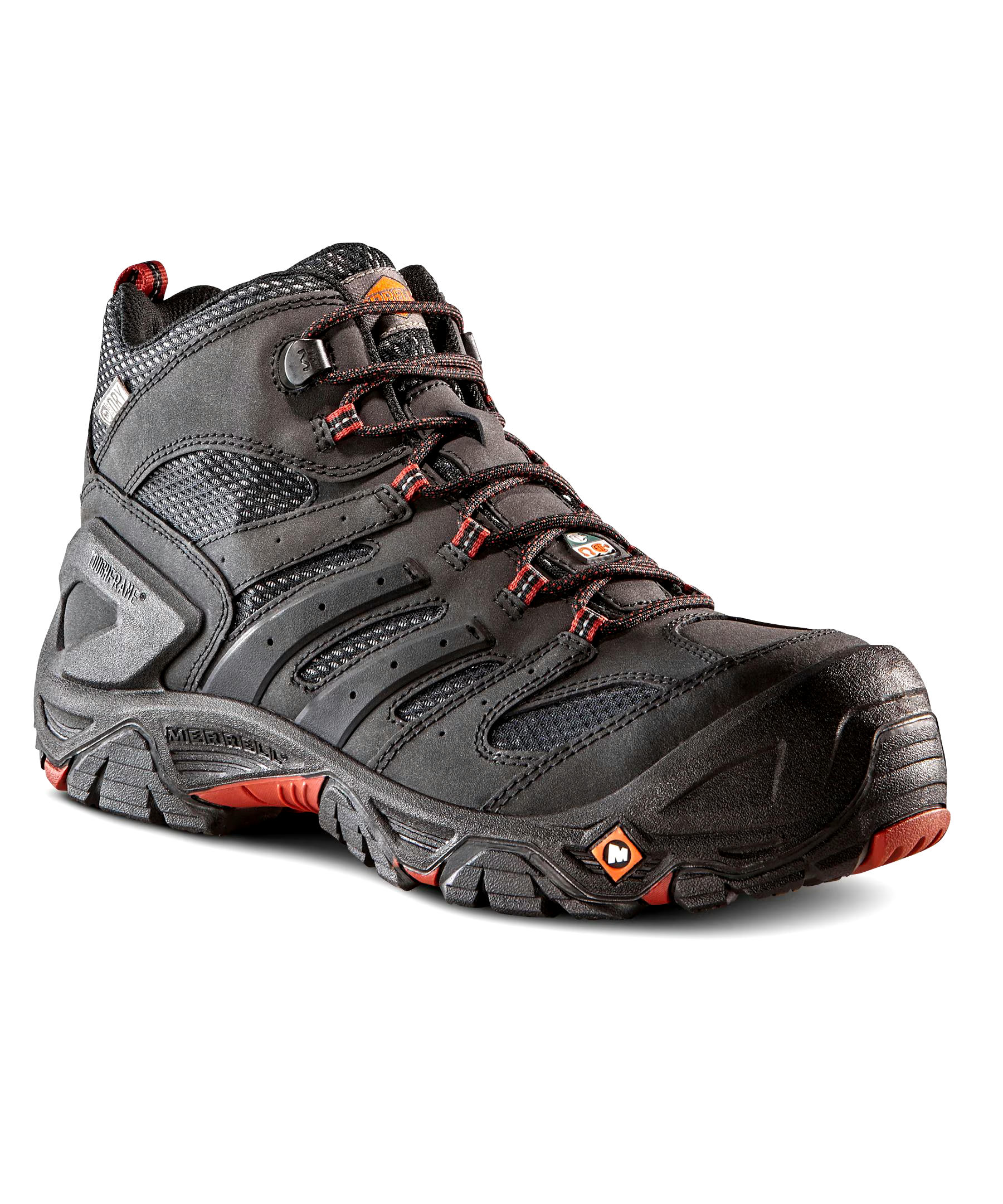 Merrell Work Men's Composite Toe Composite Plate Strongfield Waterproof Safety Hikers - Black