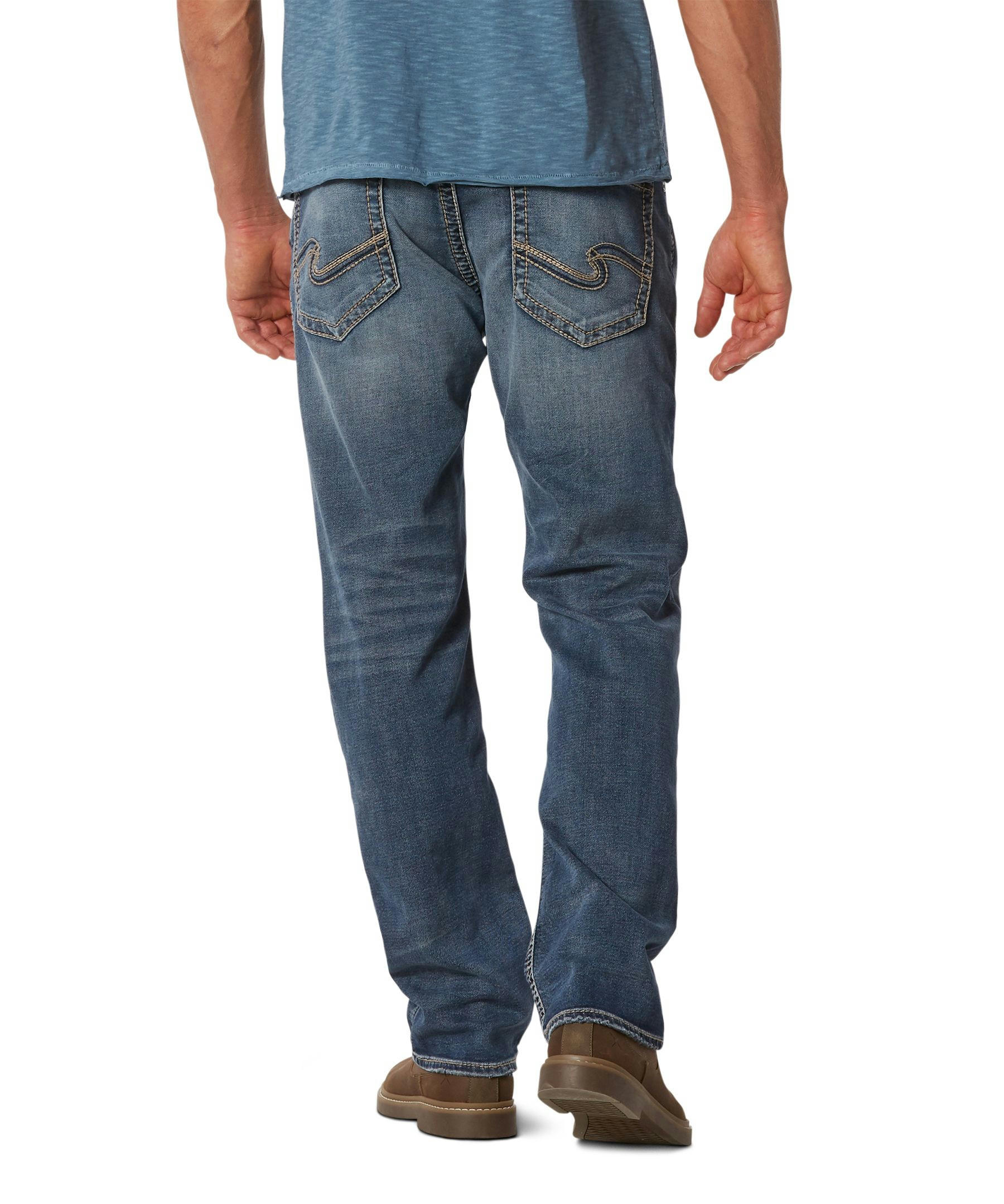 Silver Men's Grayson Easy Fit Straight Leg Jeans - Dark Wash