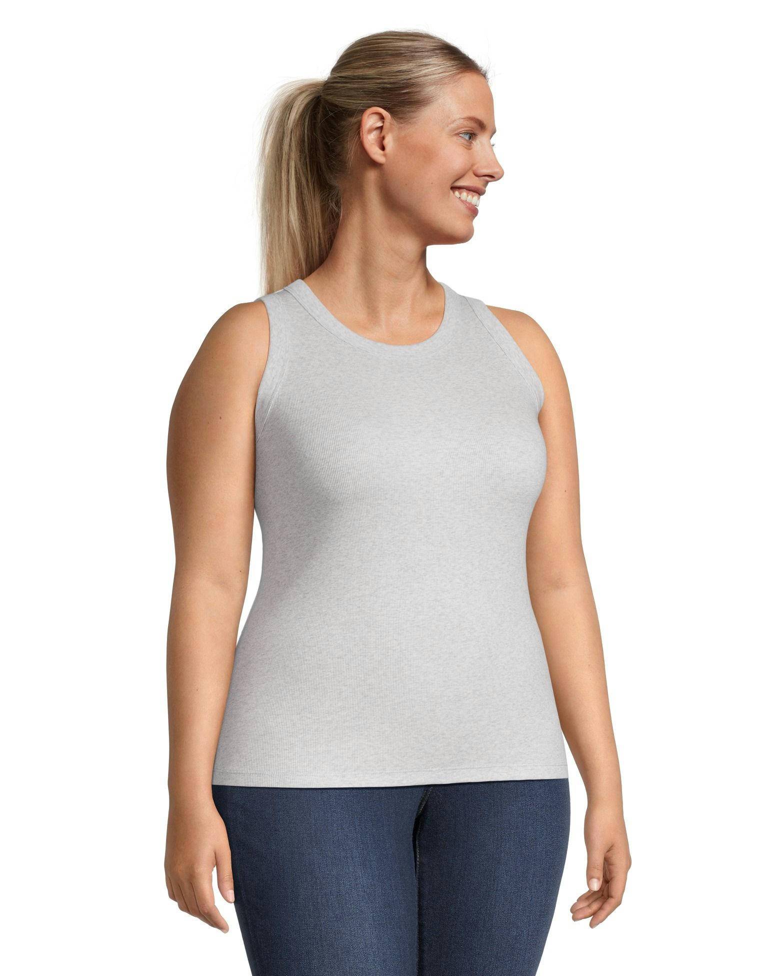 Denver Hayes Fitted High Neck Ribbed Tank Top