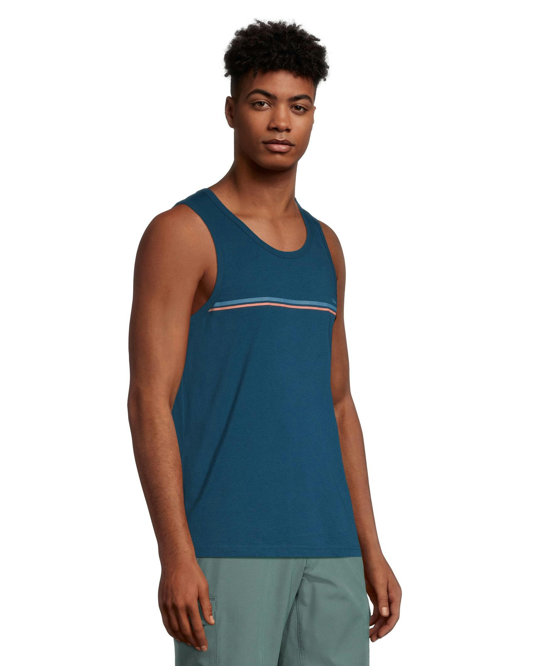 FarWest Men's Striped Basic Tank Top