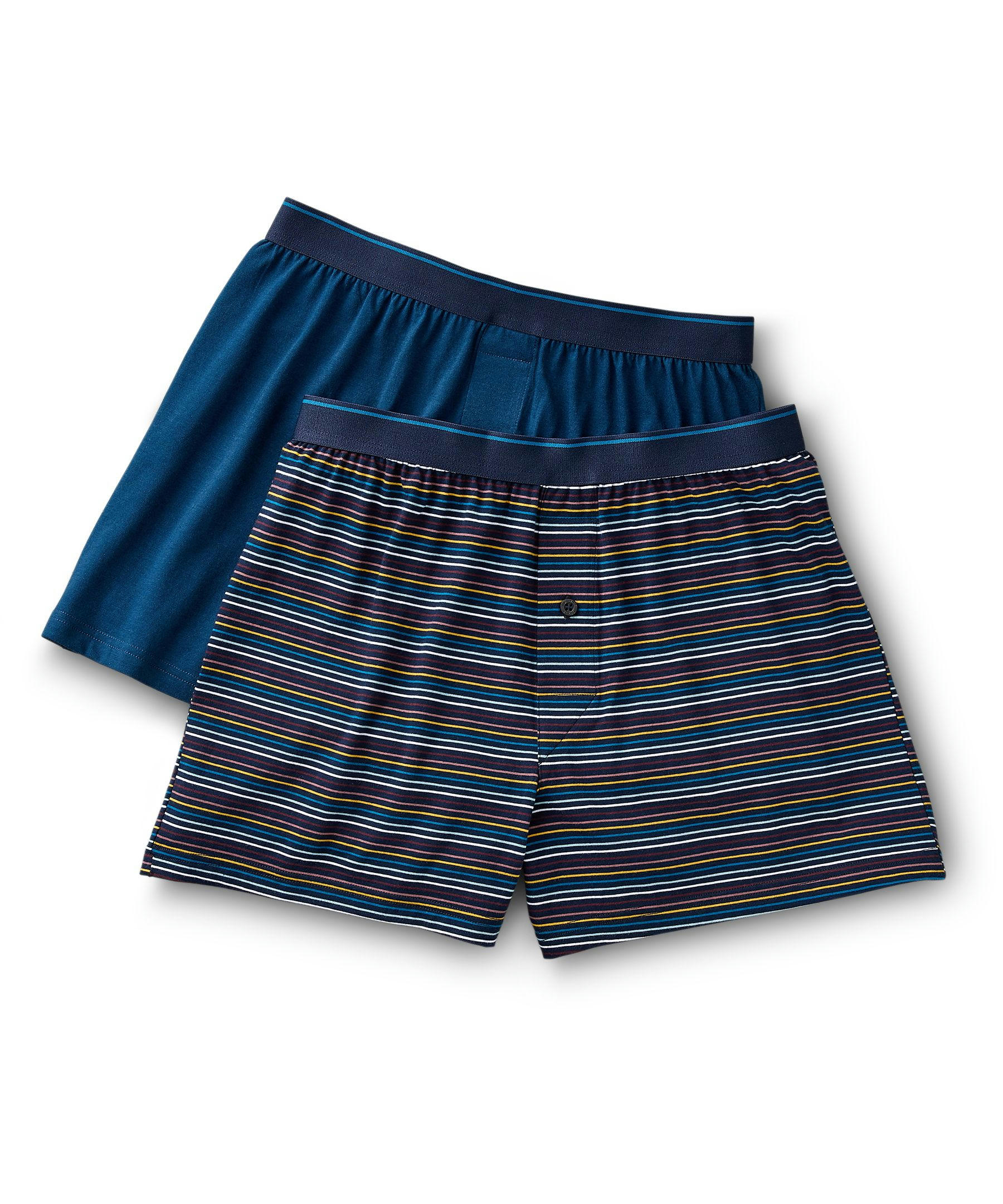 Denver Hayes Men's 2 Pack Yarn Dye Loose Fit Boxer Briefs