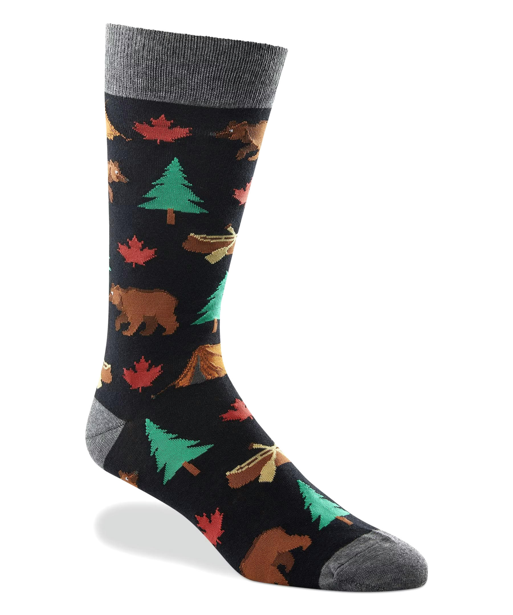 Denver Hayes Men's FRESHTECH® Novelty Canadiana Pattern Casual Crew Socks