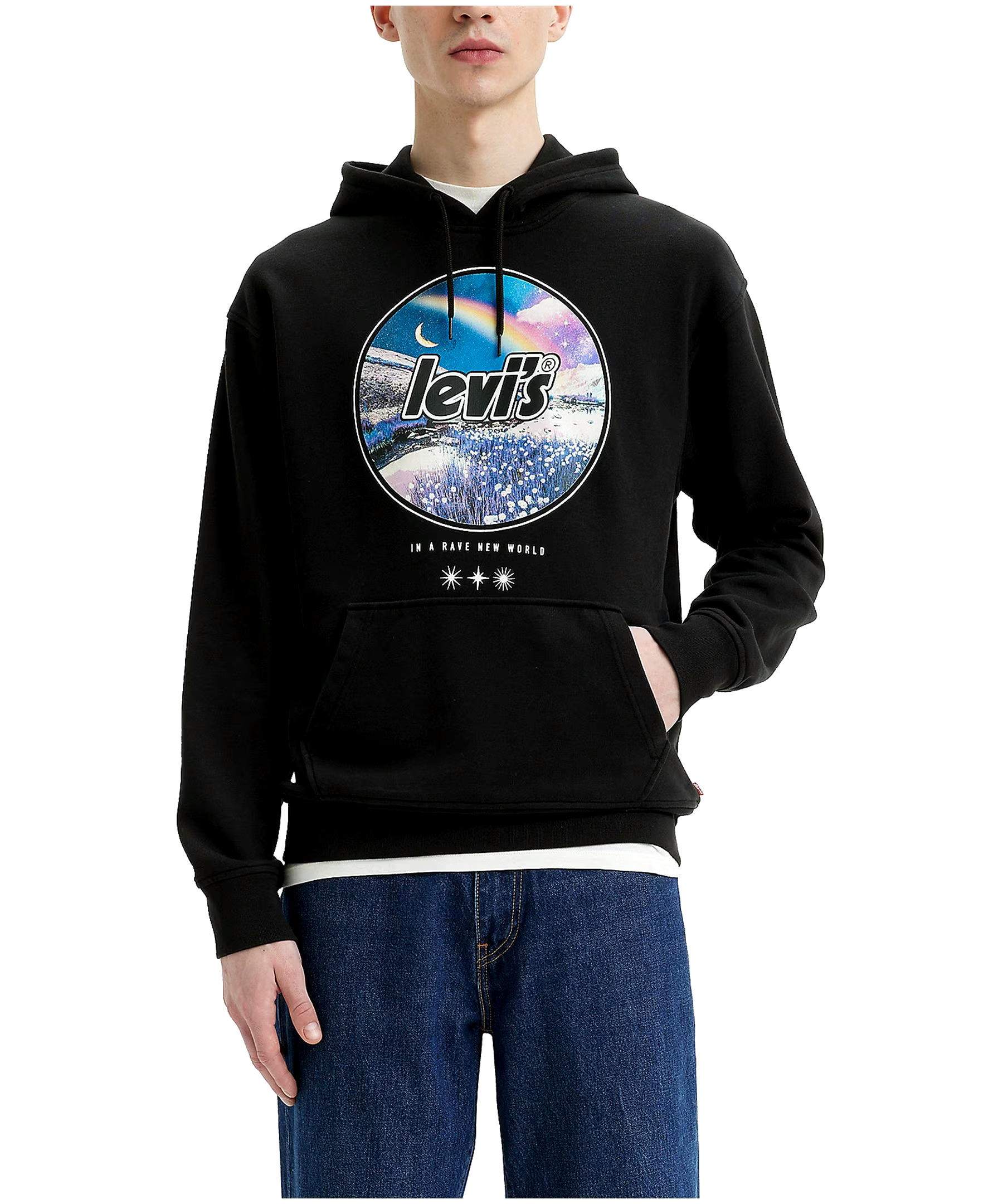 Levi's Men's Logo Graphic Relaxed Fit Pullover Fleece Hoodie