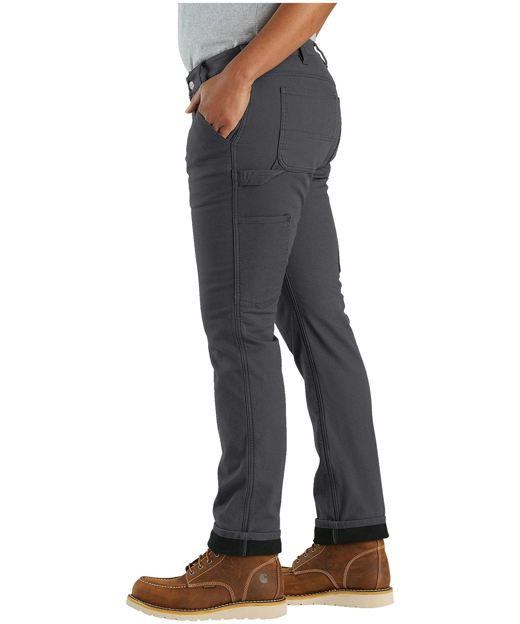 Carhartt Women's Rugged Flex Mid Rise Fleece Lined Canvas Work Pants