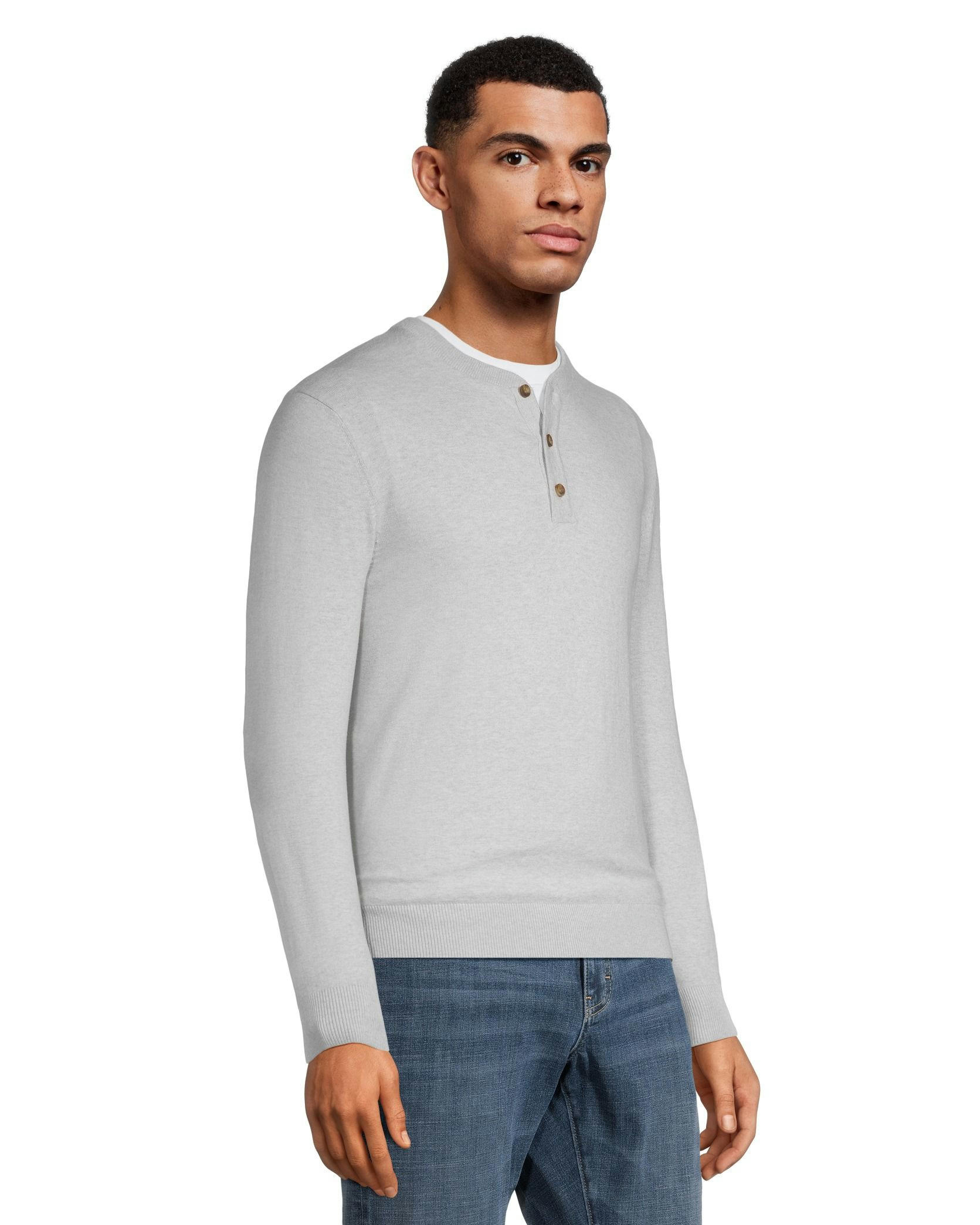 Denver Hayes Men's Cotton Henley Sweater