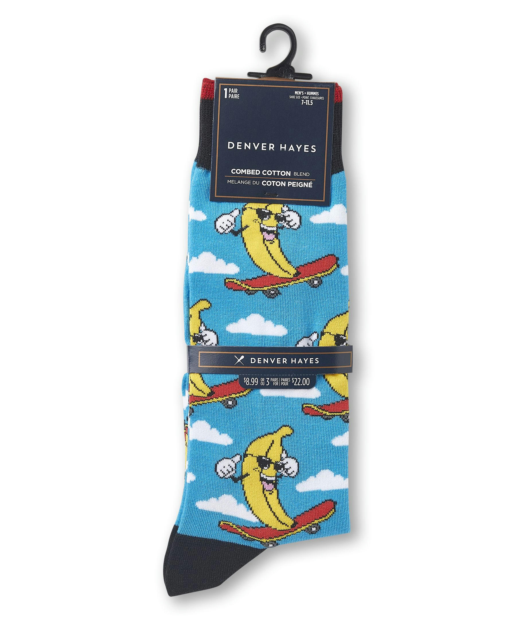 Denver Hayes Men's FRESHTECH® Novelty Food Pattern Casual Crew Socks