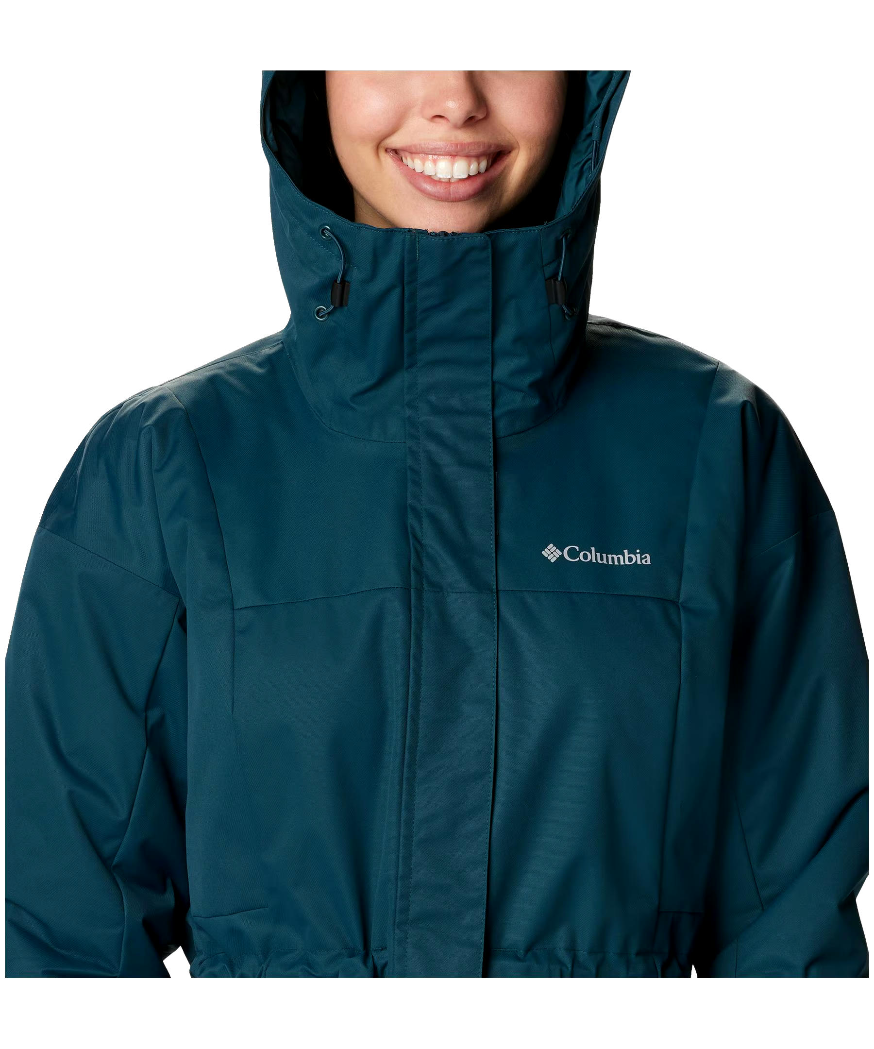 Columbia Women's Hikebound Long Omni-Heat Hooded Insulated Waterproof Rain Jacket