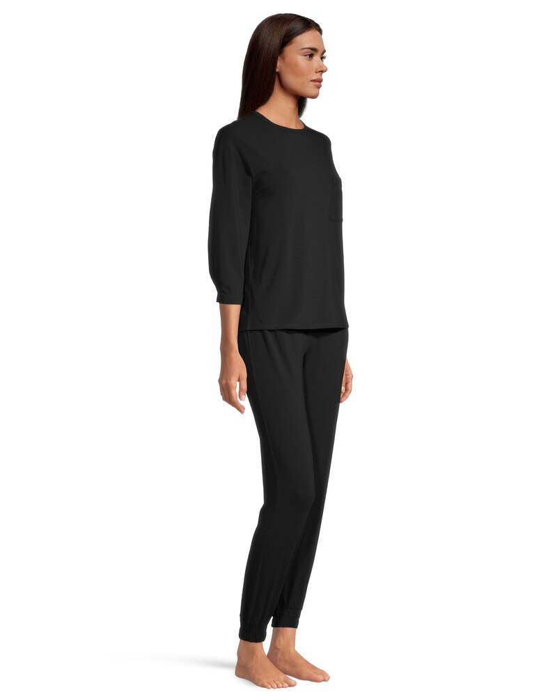 Denver Hayes Women's 2 Piece Jersey Crew Pajama Top and Pants Set