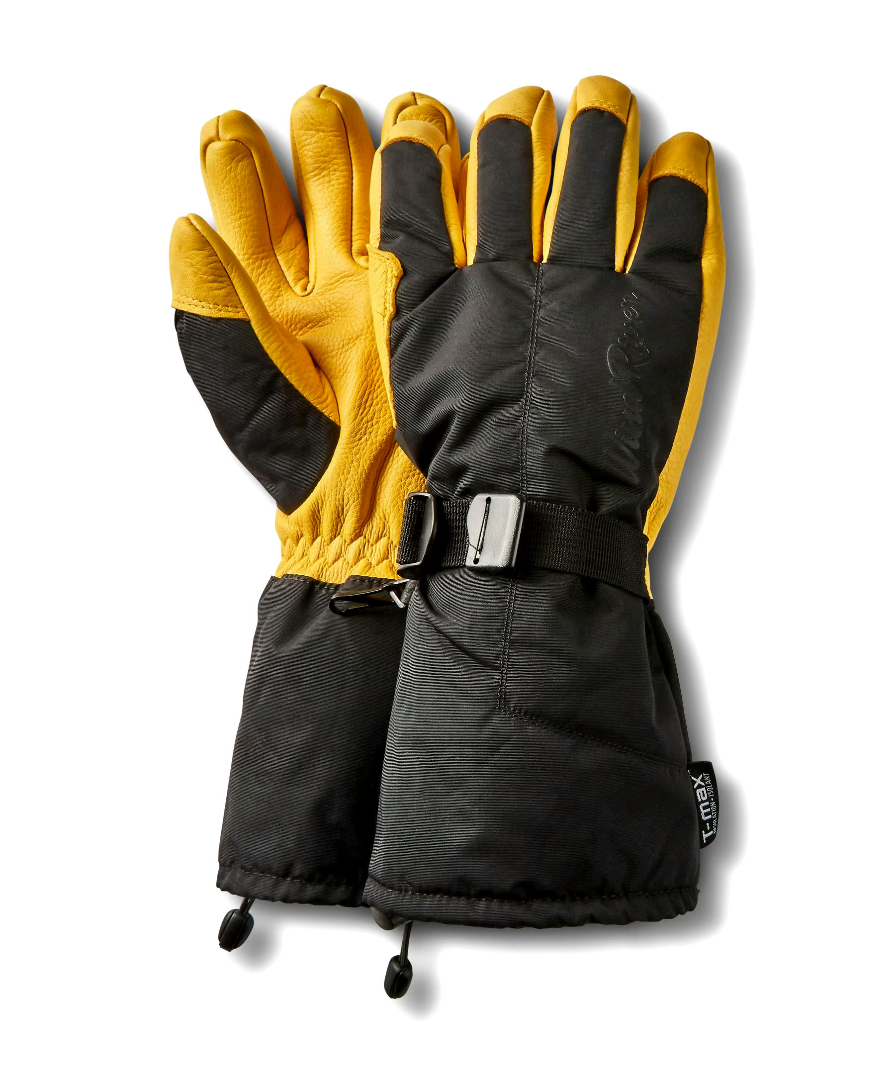 WindRiver Men's Deerskin T-Max Insulation Hyper-Dri Waterproof Winter Gloves - Black Gold
