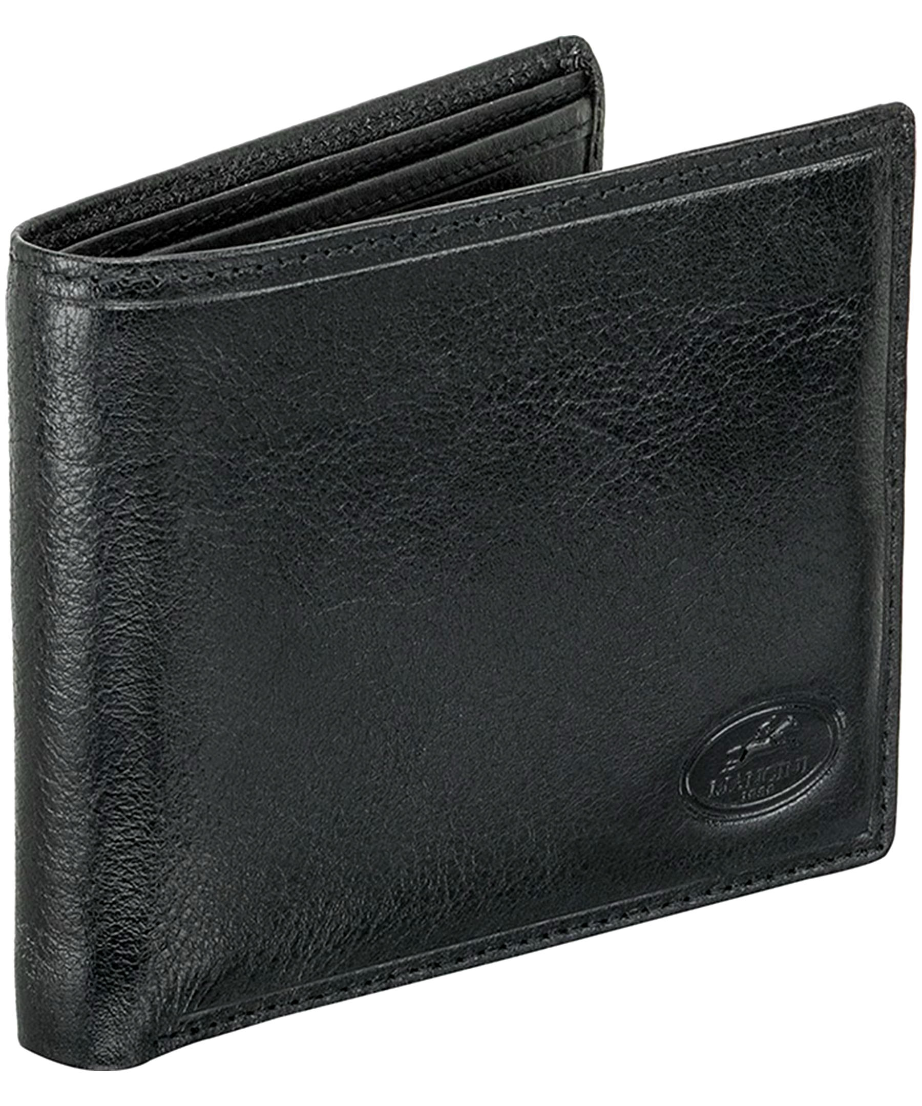 Mancini Leather Goods Men's Equestrian RFID Secure Wallet with Removable Passcase Brown