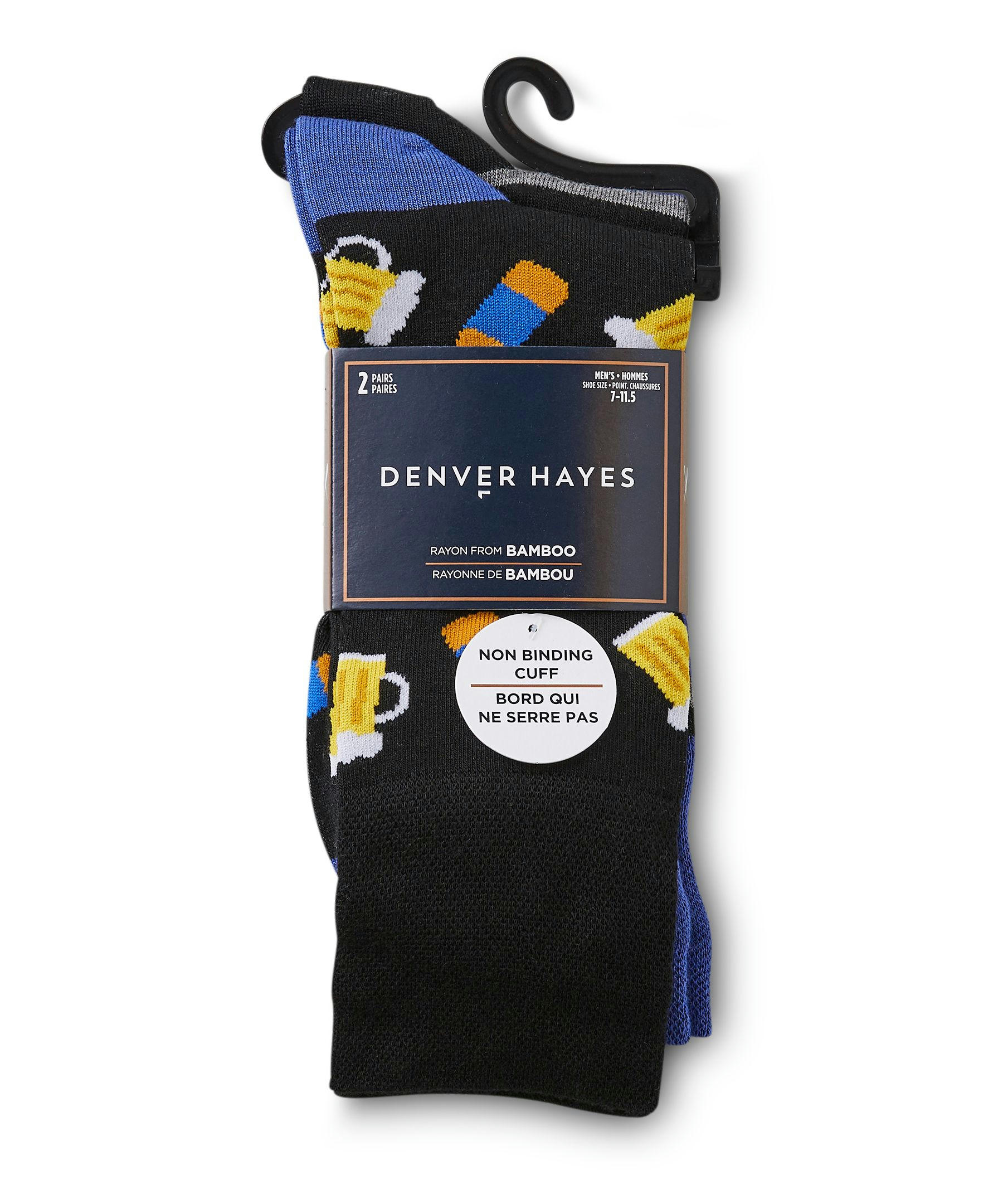 Men's 2 Pack FRESHTECH Non-Binding Novelty Socks