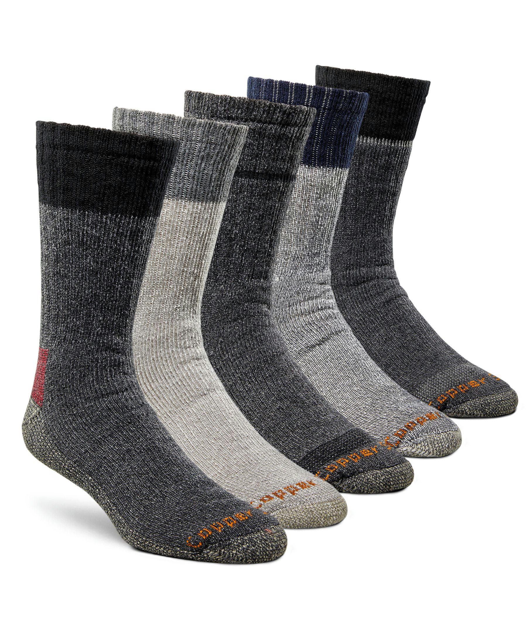 Copper Sole Mens' 5 Pack Thermal Work Socks