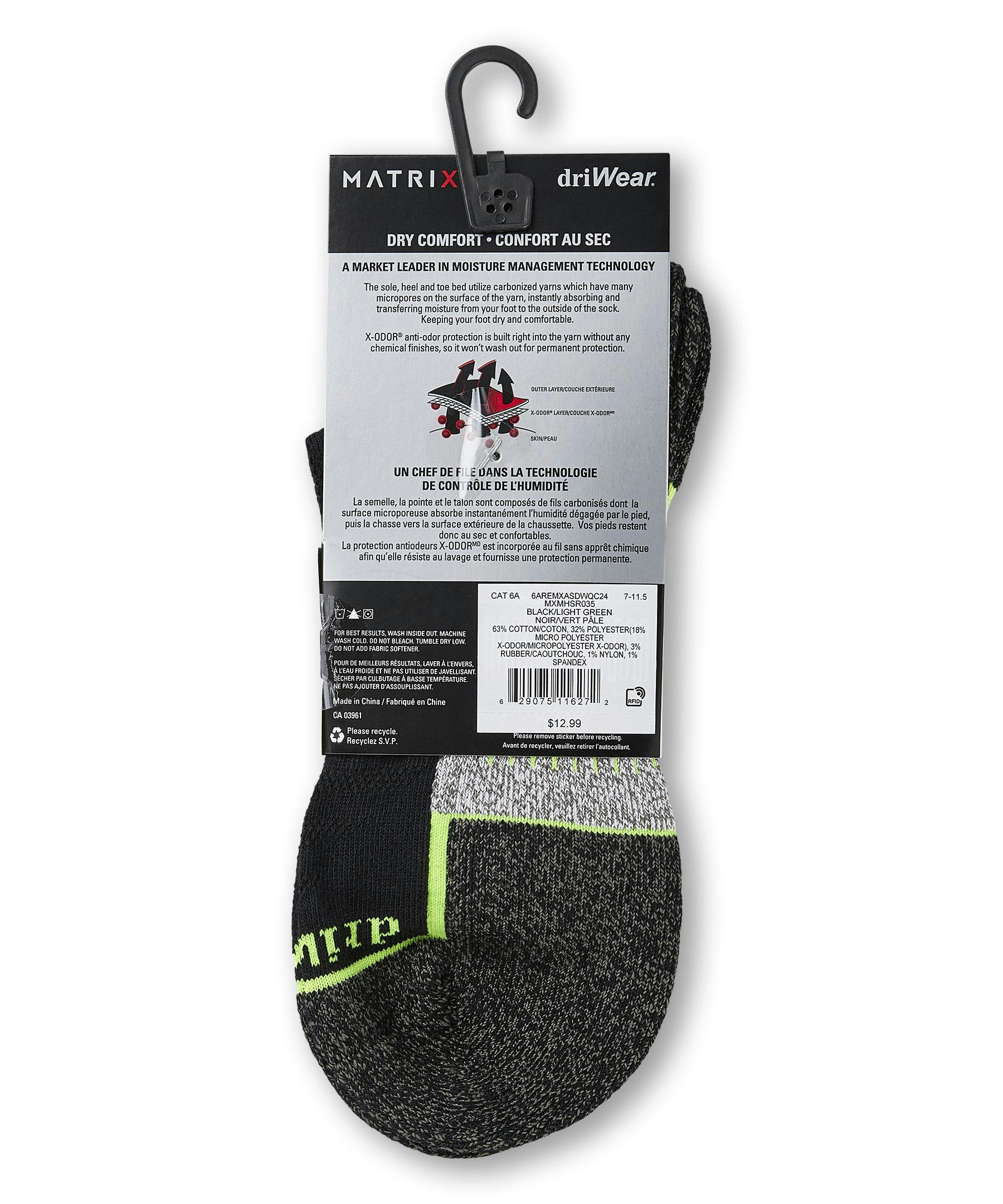 Matrix Men's Driwear Quarter Sport Socks