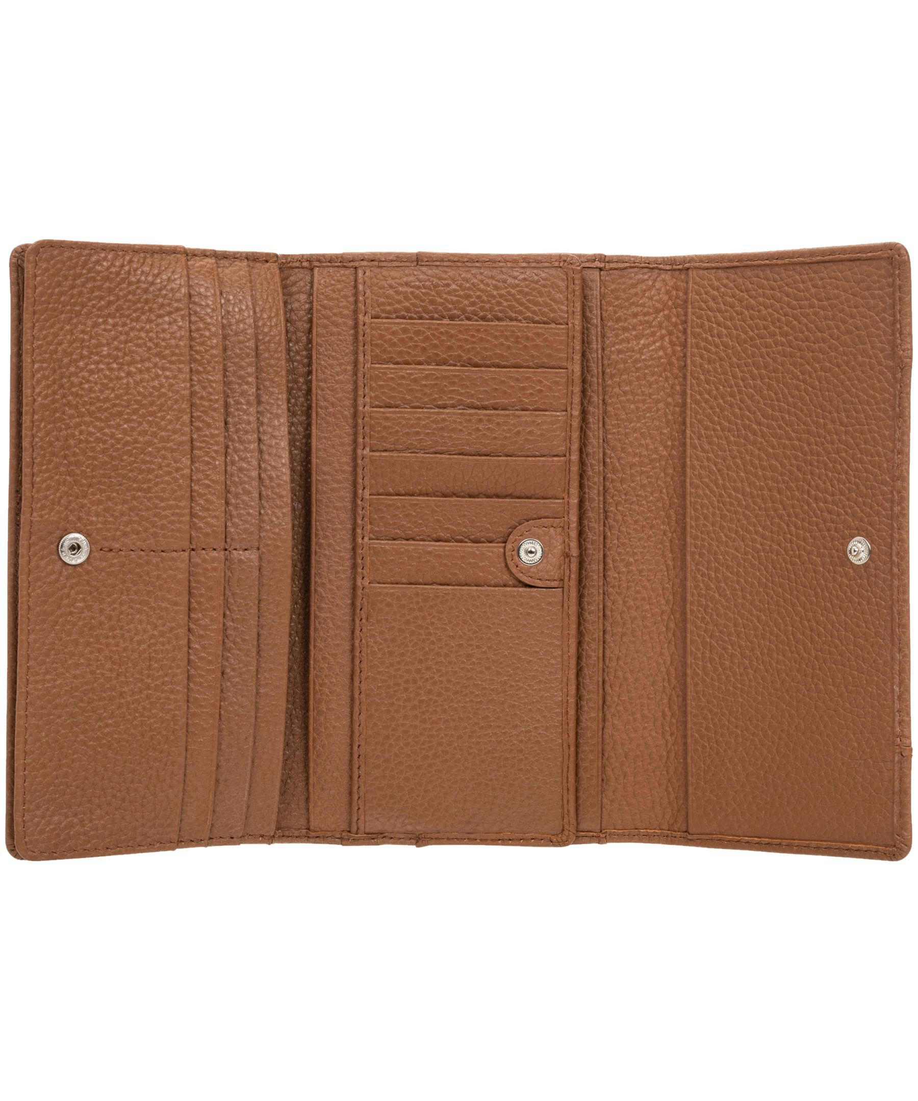 Mancini Leather Goods Women's Pebelled RFID Secure Trifold Wing Wallet