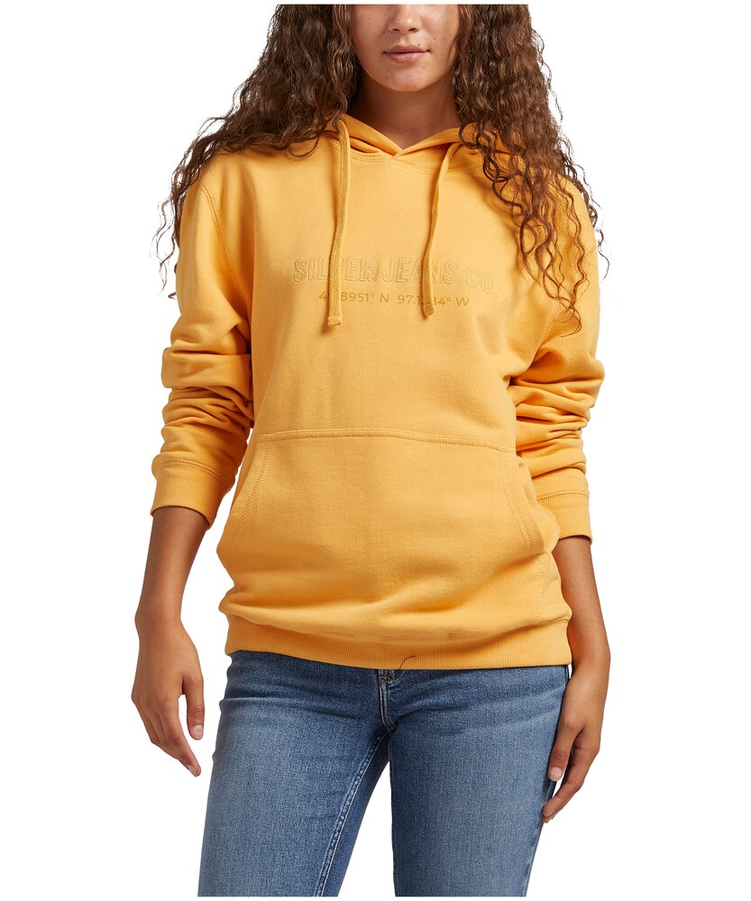 Silver Unisex Logo French Terry Hoodie Sweatershirt