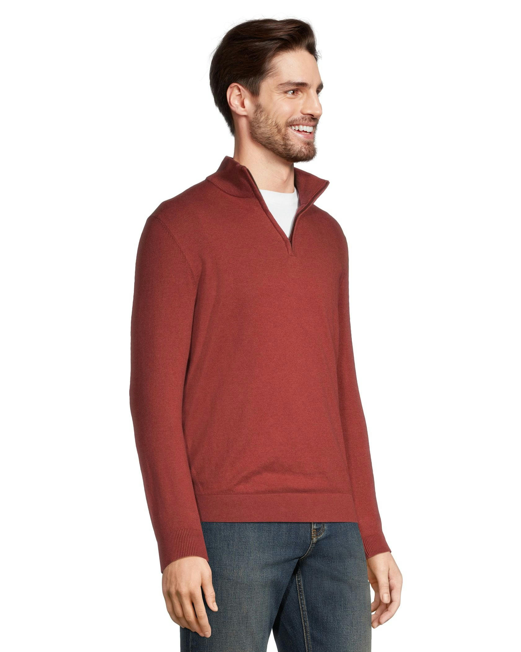 Denver Hayes Men's Soft Cotton 1/4 Zip Sweater