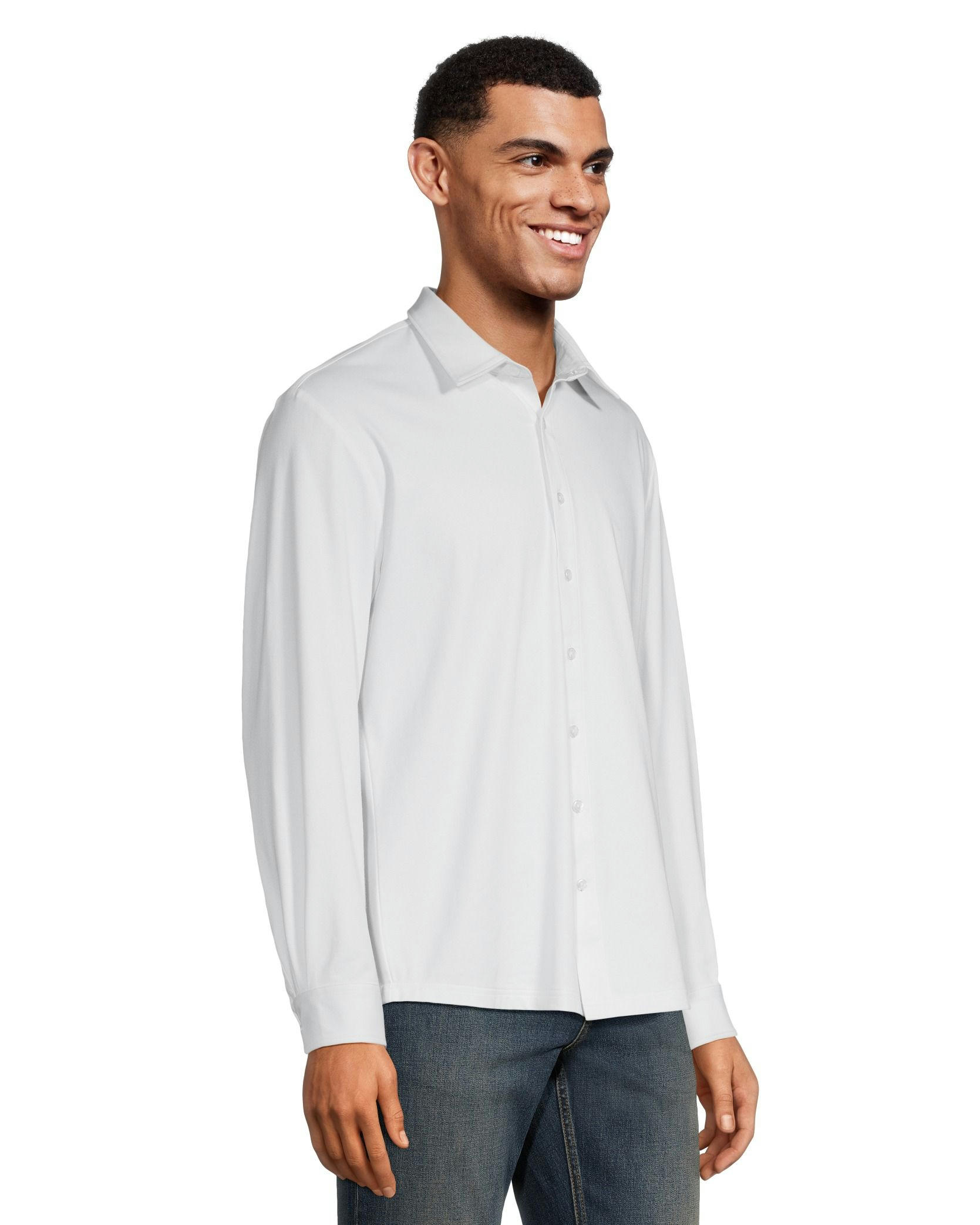 Projek Raw Men's Long Sleeve Modern Fit Vegan Button Down Shirt