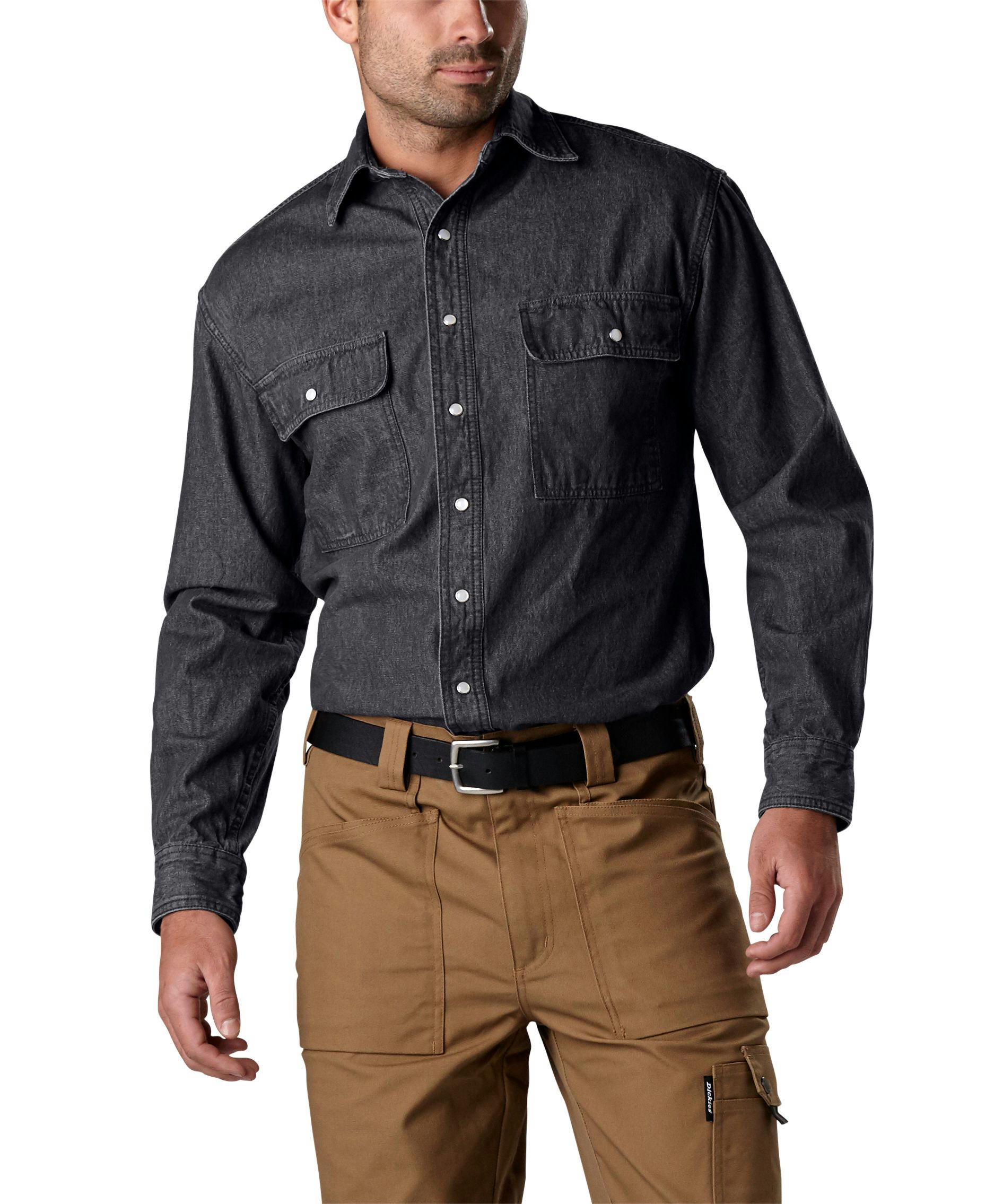Dakota WorkPro Series Men's Snap Front Coloured Cotton Denim Shirt