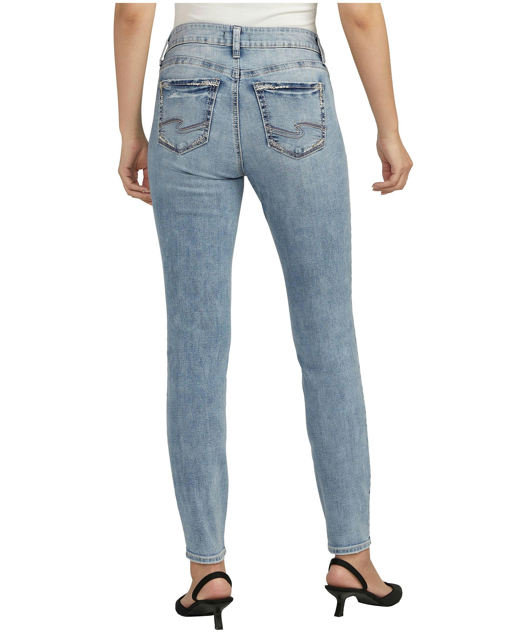 Silver Women's Elyse Mid Rise Curvy Fit Skinny Jeans