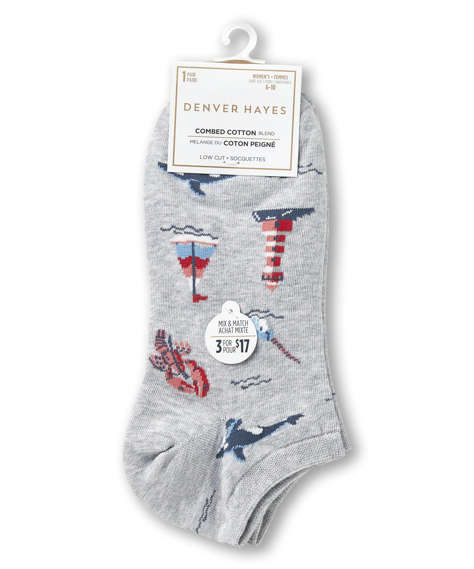 Denver Hayes Women's Patterned Low Cut Socks