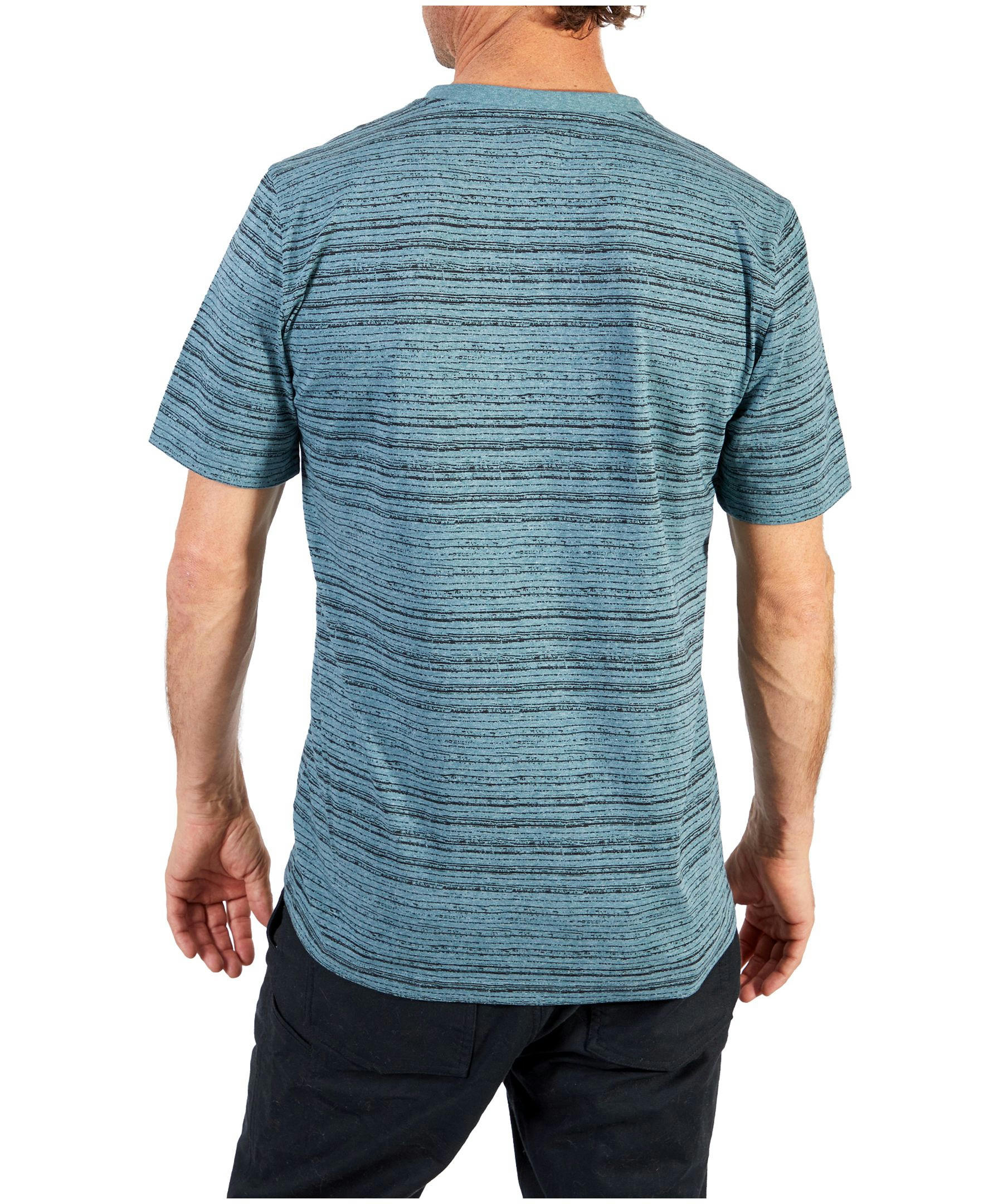 Men's Short Sleeve Striped Henley Shirt