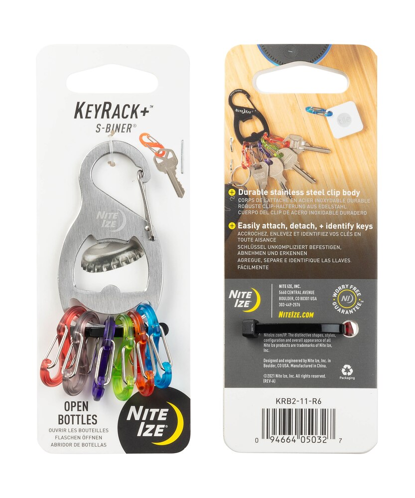 Nite Ize Key Rack S-Biner Carabinder Clip, Stainless Steel