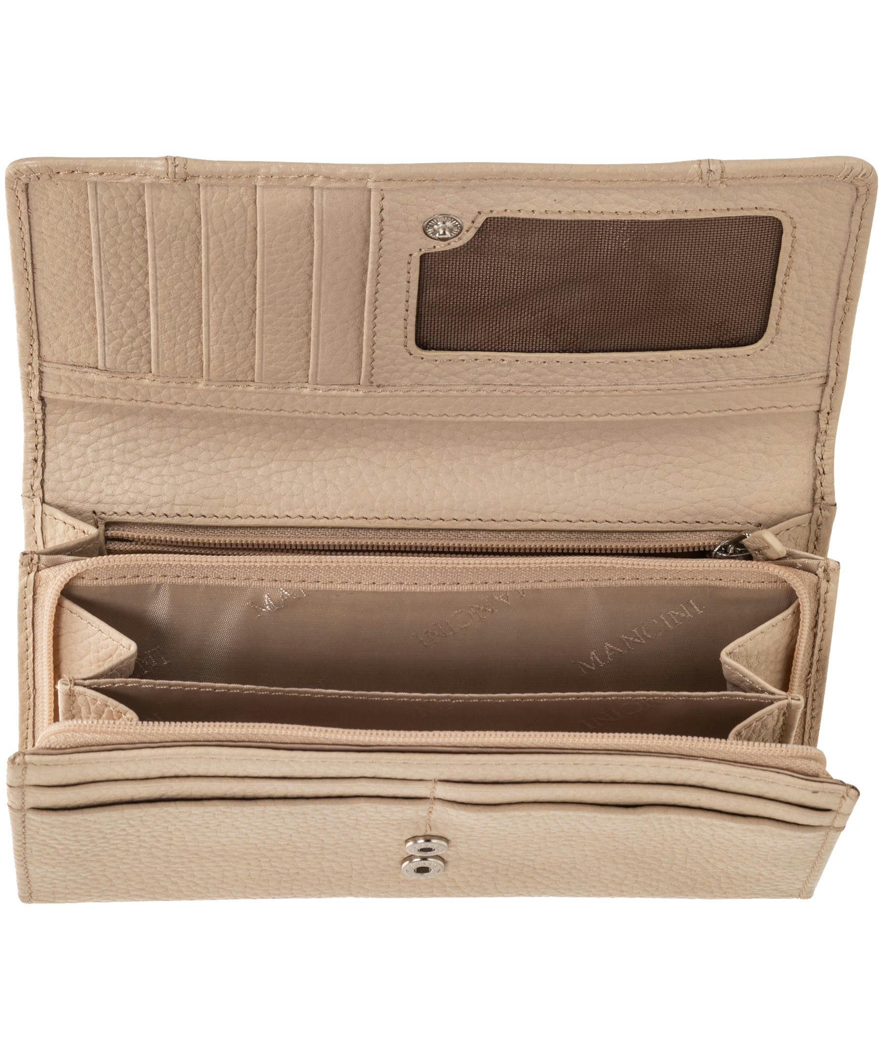 Mancini Leather Goods Women's Pebelled RFID Secure Medium Clutch Wallet