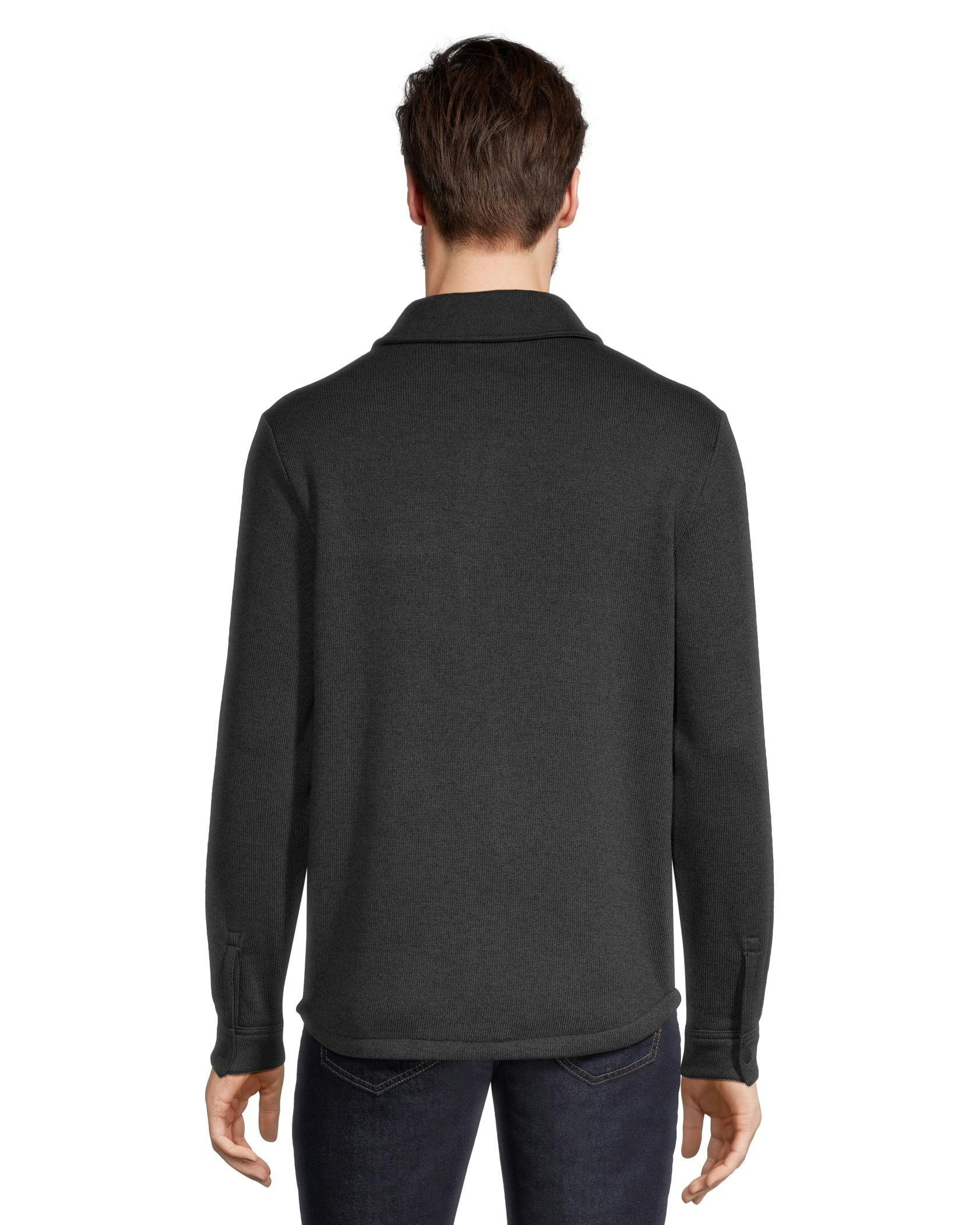 WindRiver Men's Snap Close Sweater-Knit Fleece Jacket