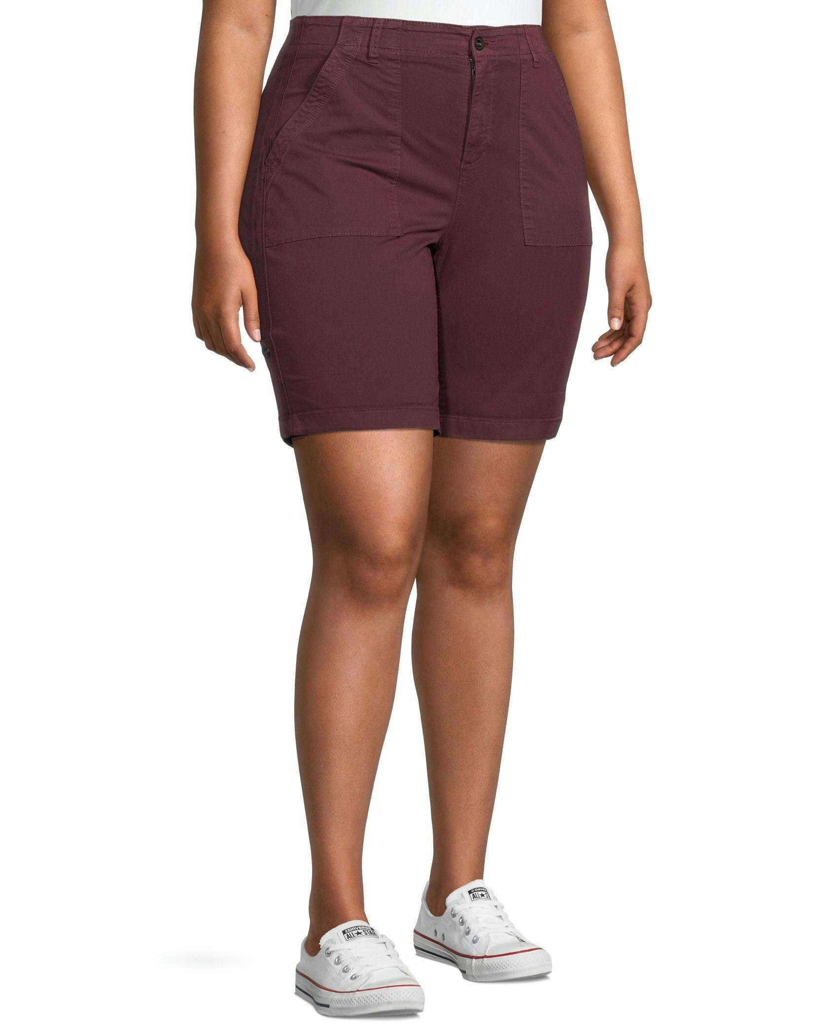 Denver Hayes Women's Garment Wash High Rise Bermuda Shorts