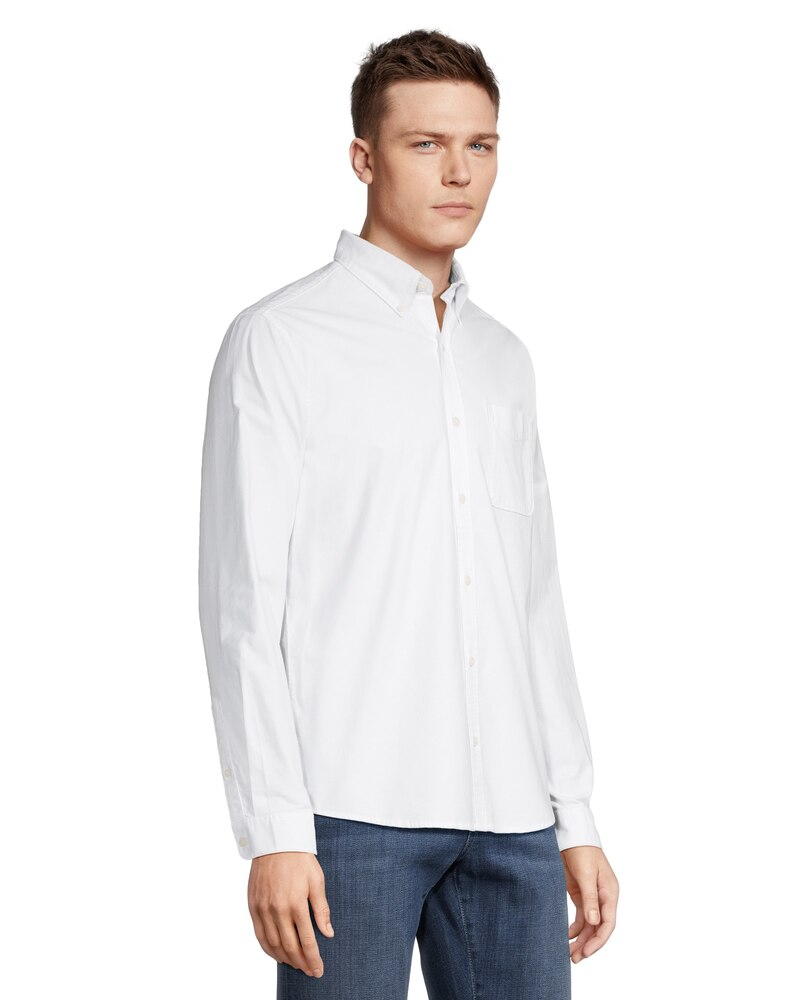 Denver Hayes Men's Stretch Oxford Modern Fit Long Sleeve Button Down Shirt