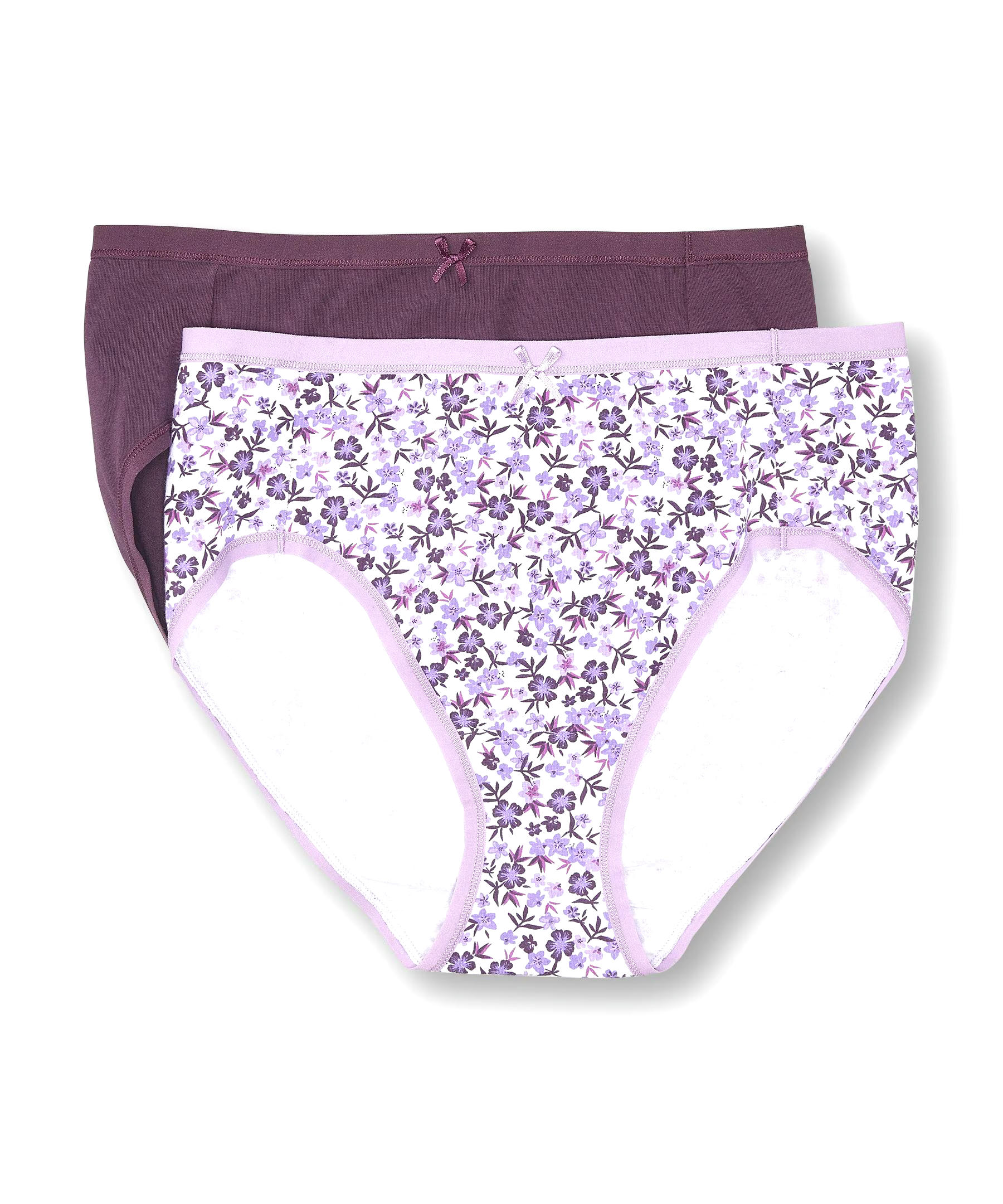 Denver Hayes Women's 2 Pack Perfect Fit Cotton Stretch Hi Cut Panty