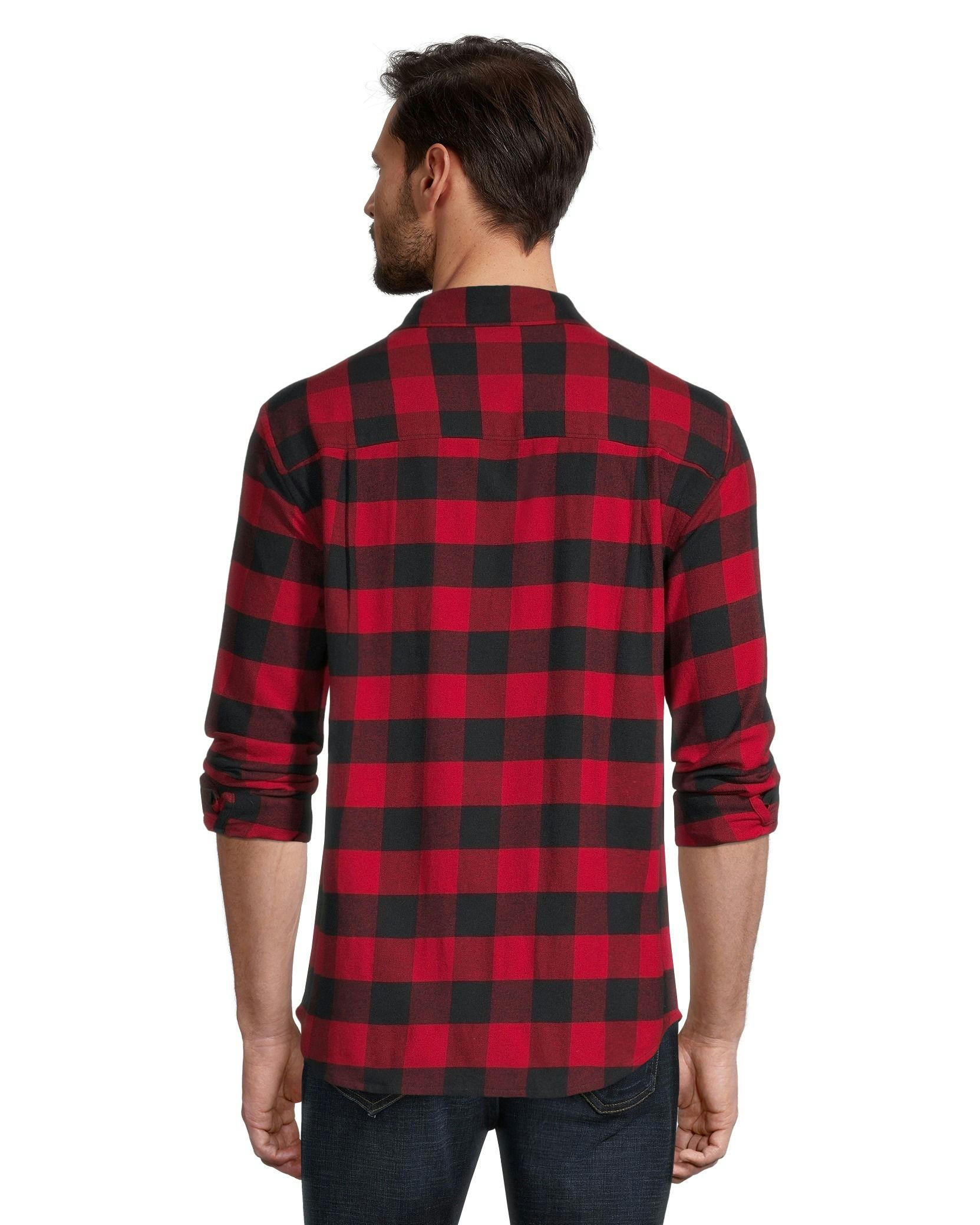 WindRiver Men's Stretch Regular Fit Basic Flannel Shirt