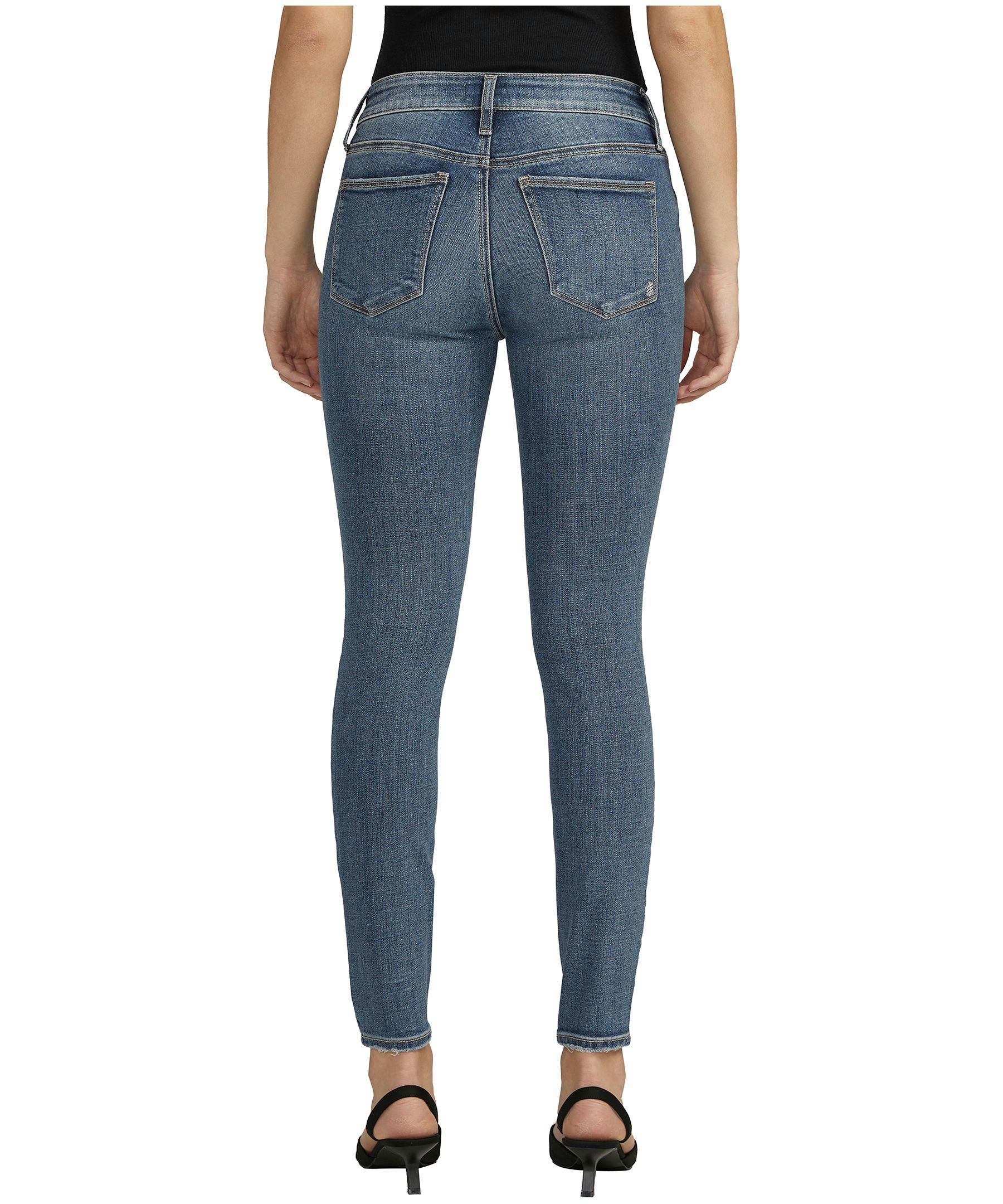 Silver Women's Suki Mid Rise Curvy Fit Skinny Jeans