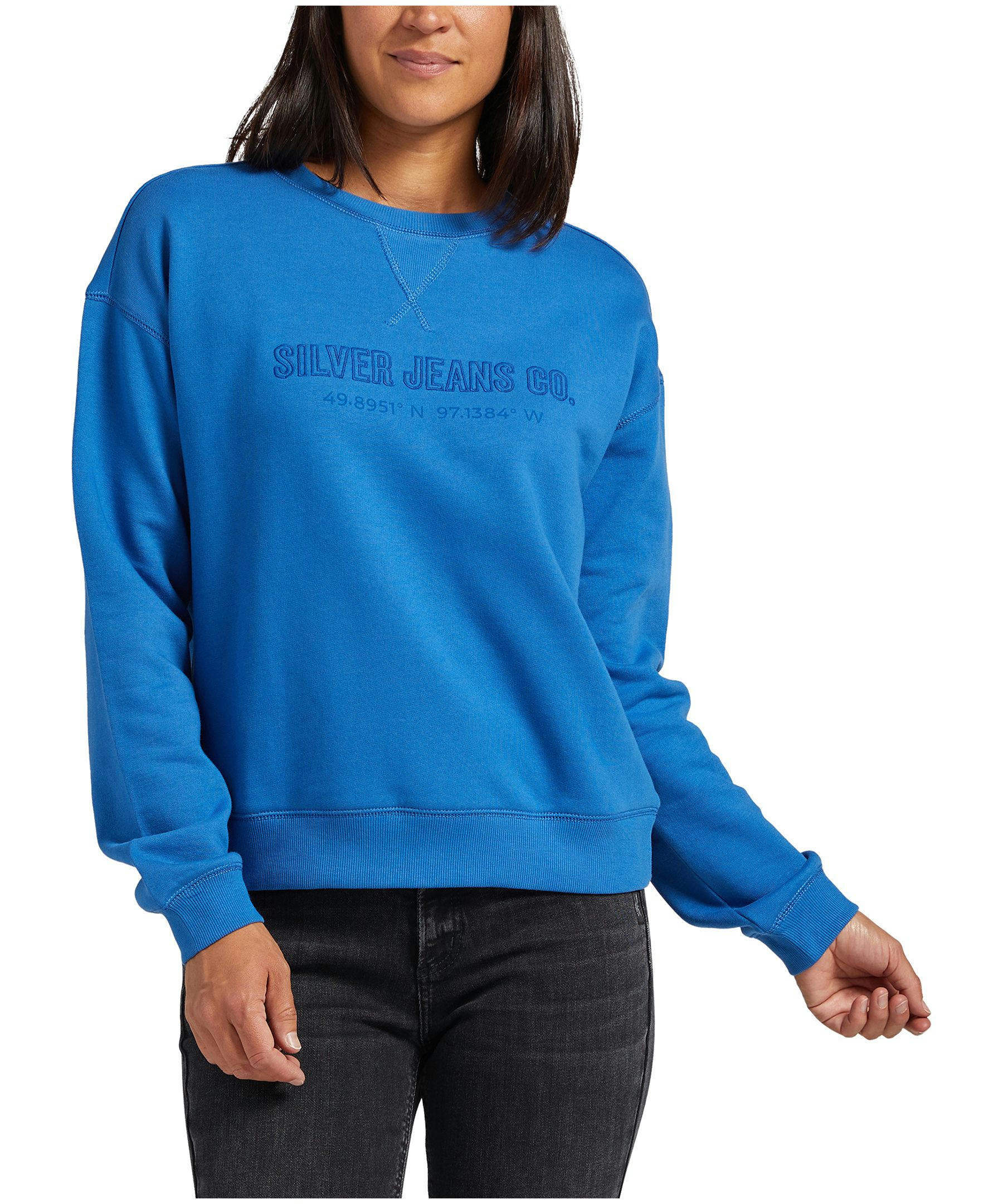 Silver Women's French Terry Crewneck Sweatshirt