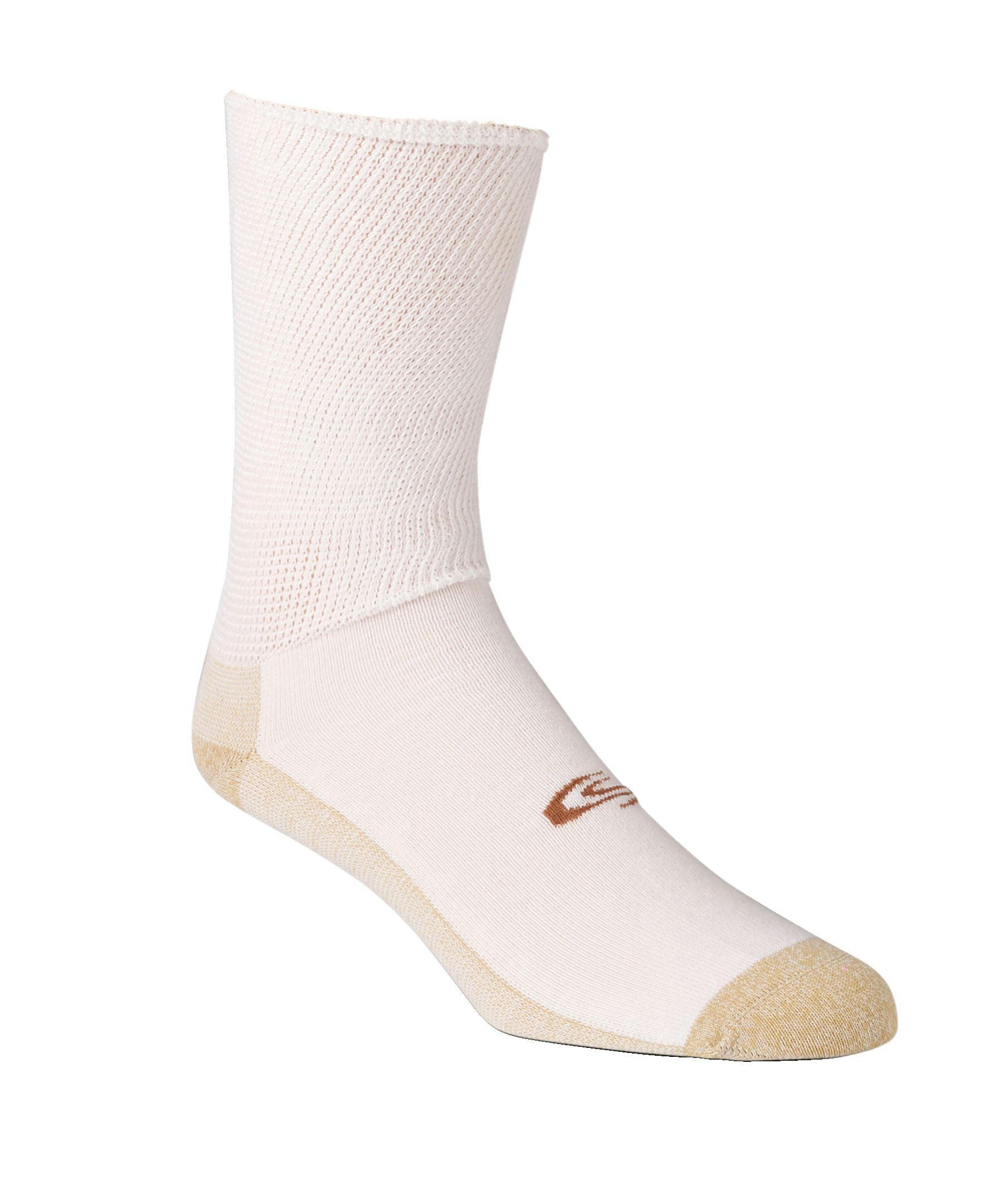 Copper Sole Men's 2-Pack Non Binding Flat Knit Socks