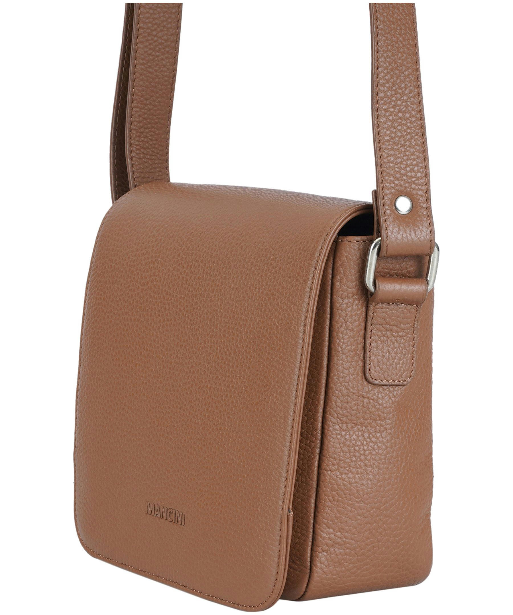 Mancini Leather Goods Women's Pebelled Page Crossbody Bag