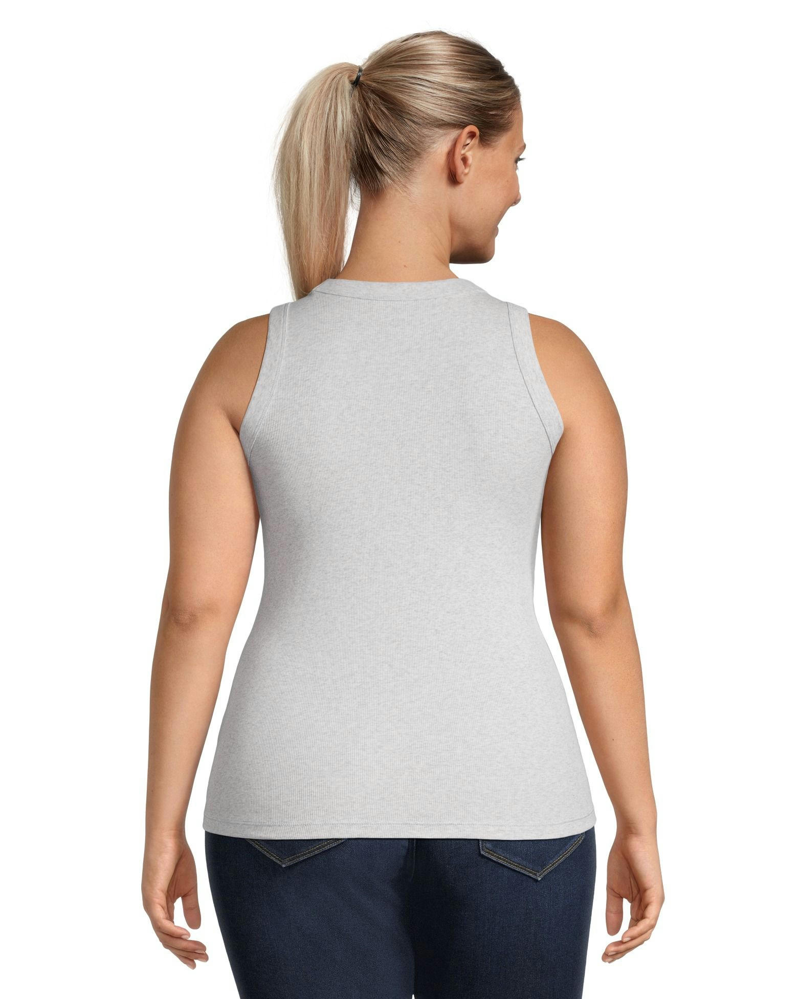 Denver Hayes Fitted High Neck Ribbed Tank Top