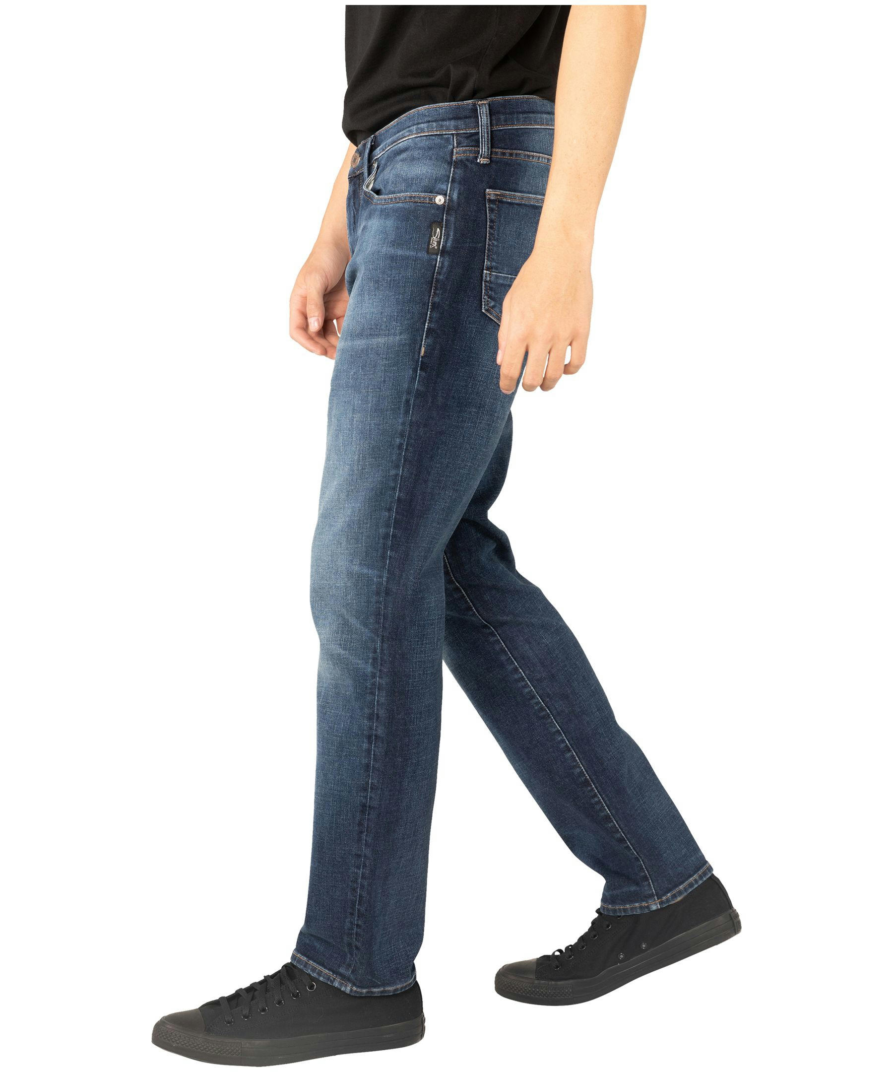 Silver Men's Machray Mid Rise Oversized Fit Straight Leg Jeans - Medium Wash