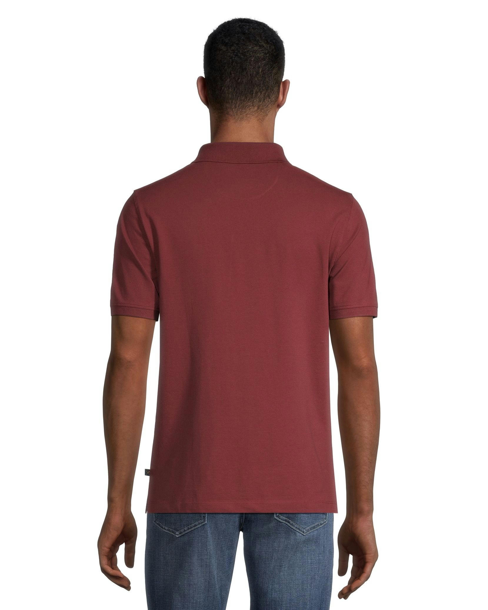 Denver Hayes Men's 50 Wash Stretch Short Sleeve Classic Fit Pique Polo Shirt