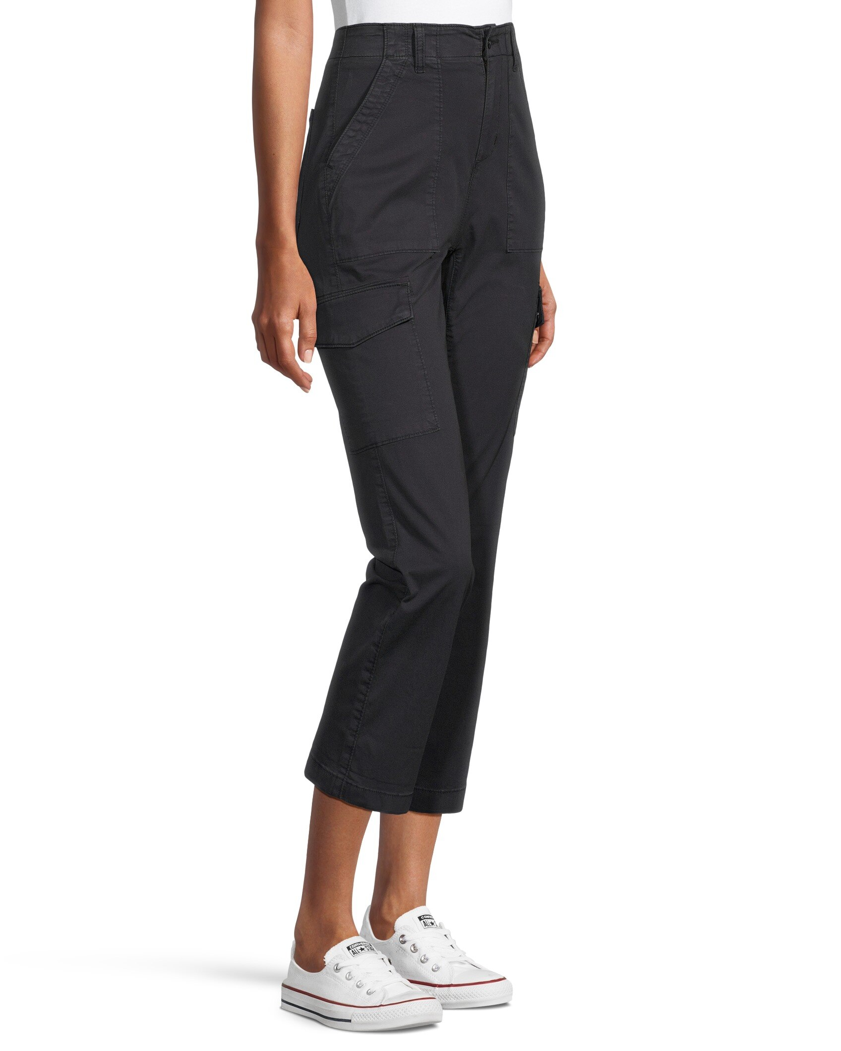 Denver Hayes Women's Garment Wash High Rise Crop Pants
