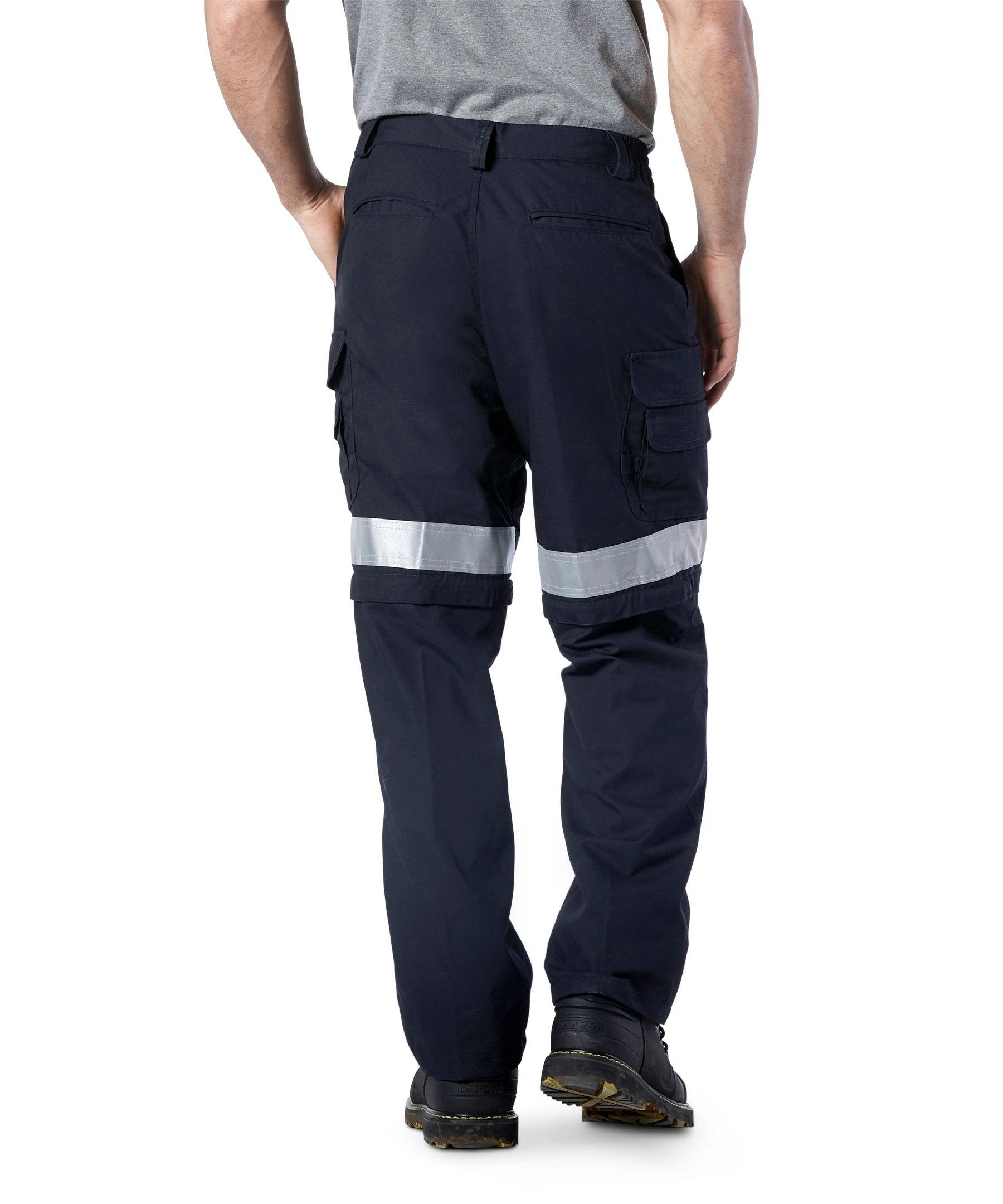 Coolworks Men's Ventilated Poly Cotton Work Pants with Reflective Tape - Navy
