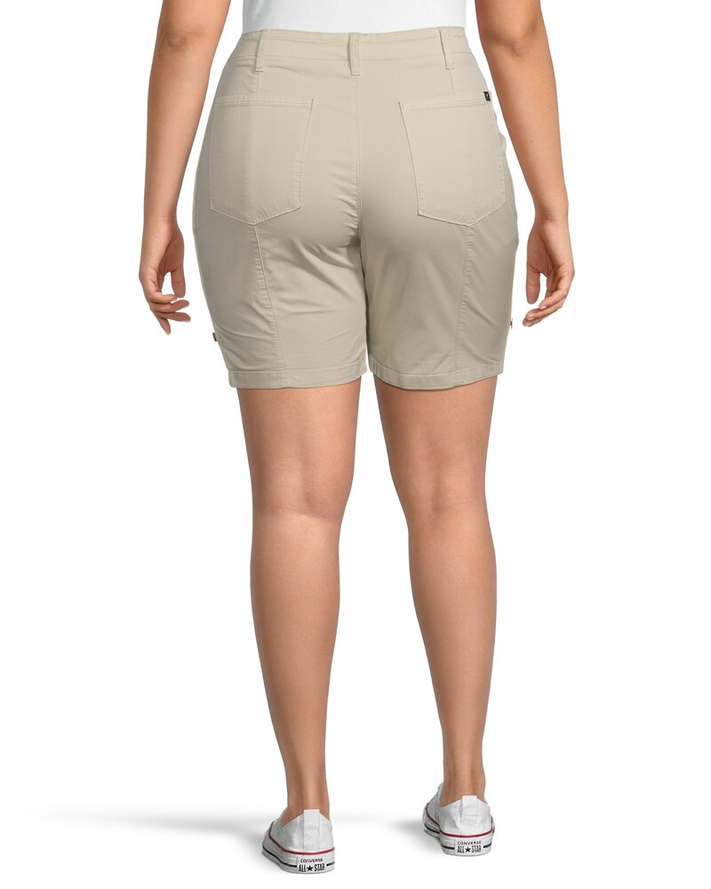 Denver Hayes Women's Garment Wash High Rise Bermuda Shorts