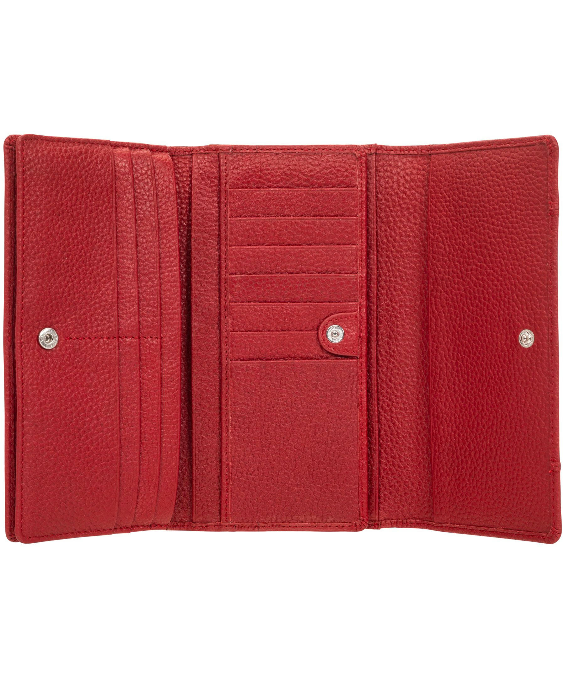 Mancini Leather Goods Women's Pebelled RFID Secure Trifold Wing Wallet