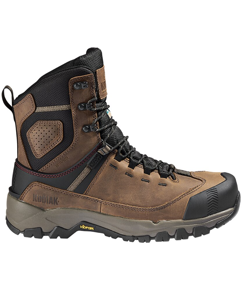 Kodiak Men's 8 Inch Quest Bound Composite Toe Composite Plate ComfortZone Waterproof Work Boots